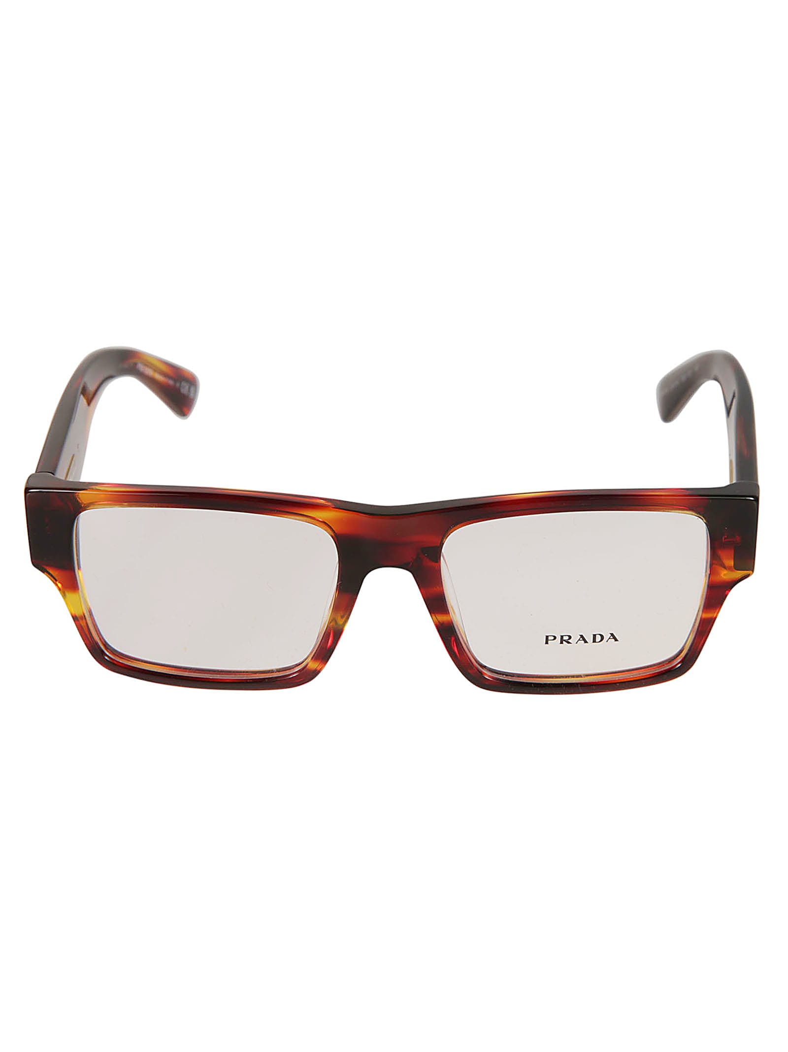 Shop Prada Square Frame Flame Effect Glasses In 13o1o1