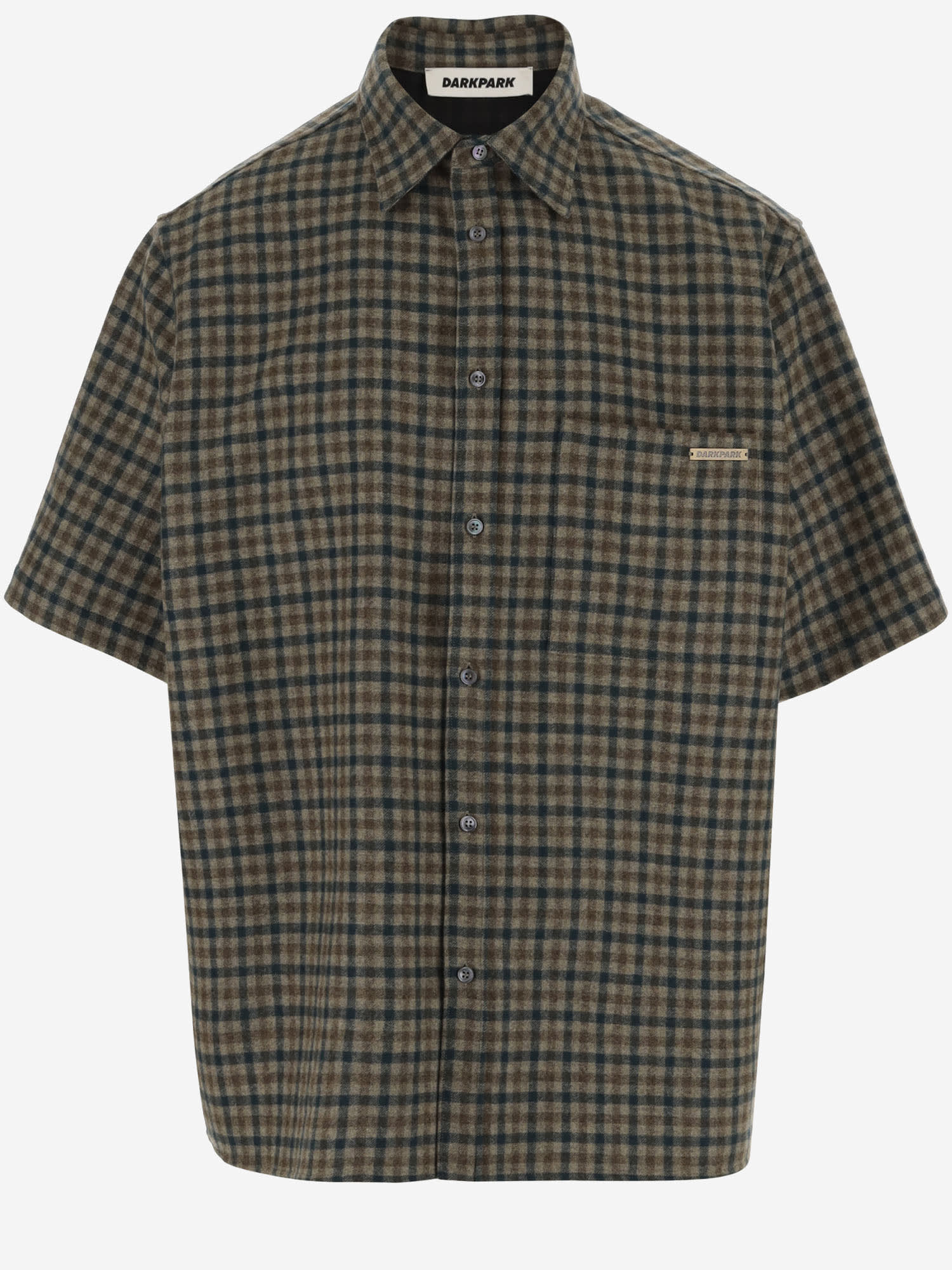 Wool Blend Shirt With Check Pattern