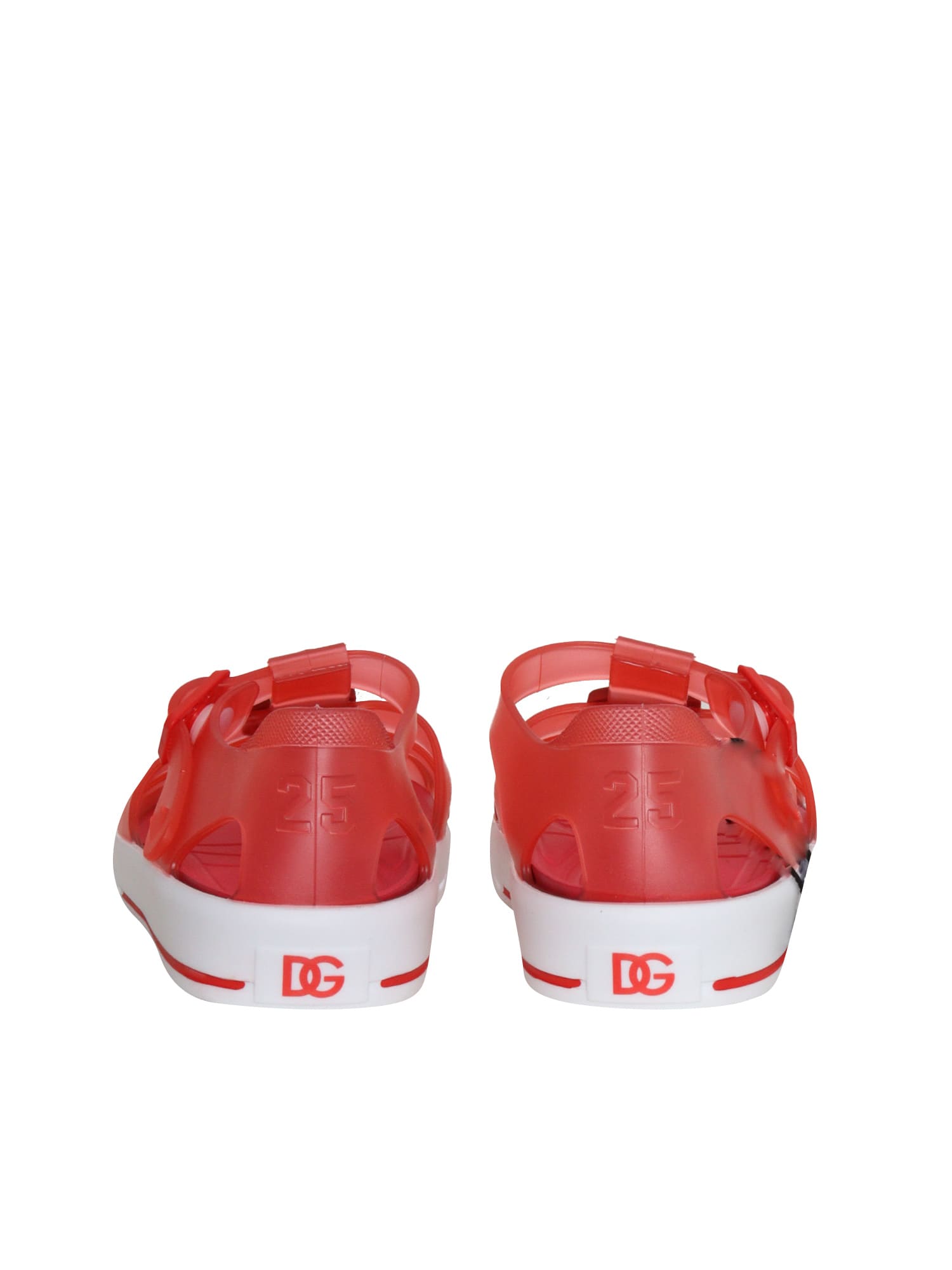 Dolce & Gabbana Red Sandals With Cage Tip In Red