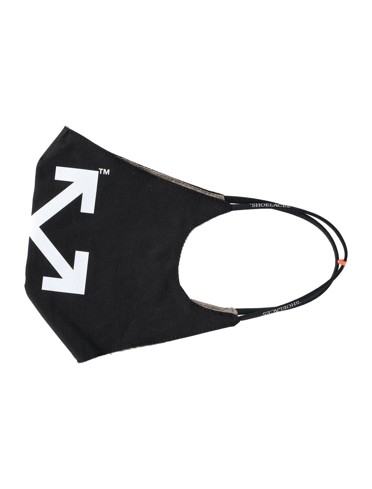 Shop Off-white Arrow Logo Printed Face Mask In Black