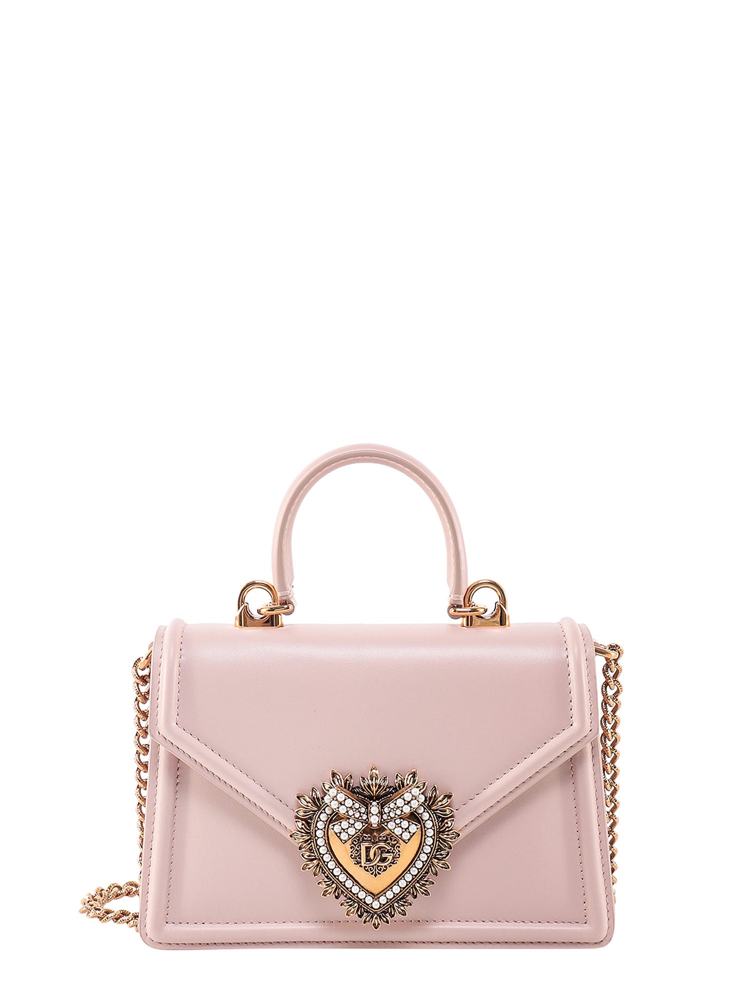 Shop Dolce & Gabbana Small Devotion Bag Shoulder Bag In Pink