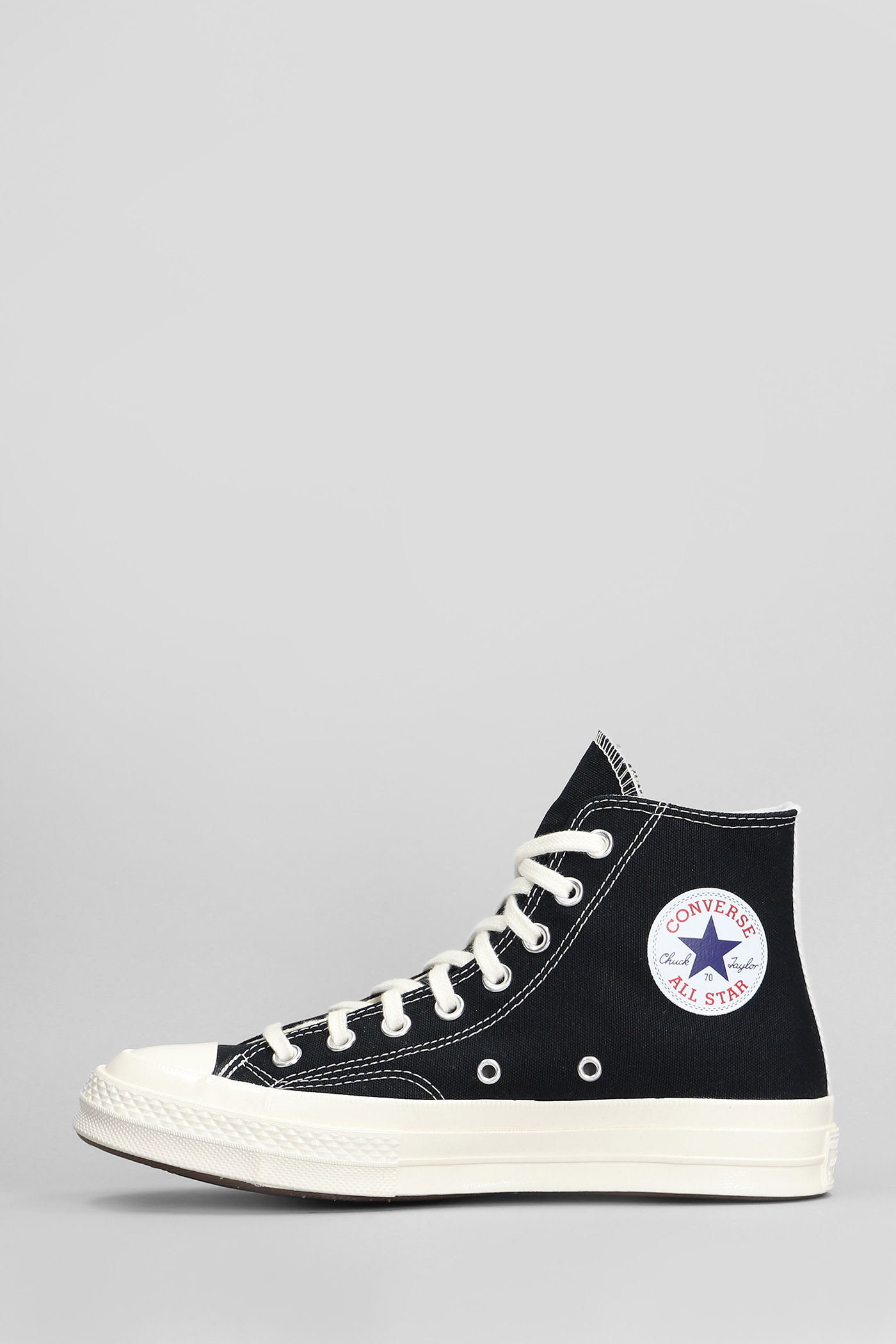 Comme Des Garçons Play Chuck 70 Cdg High Sneakers In Black Cotton In Black