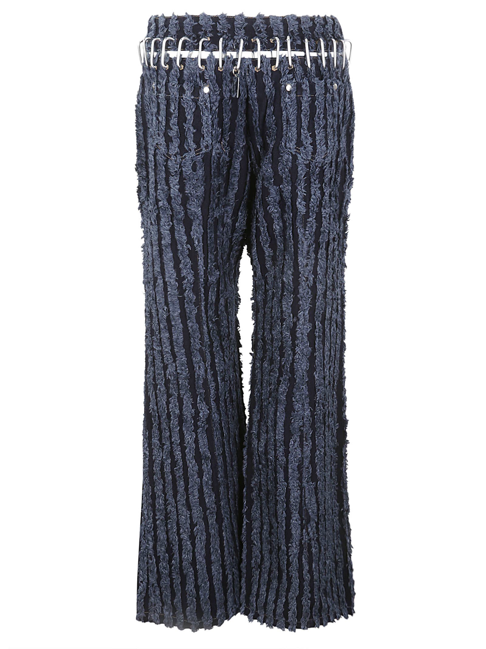 Chopova Lowena Nosebutter Fringe Jeans In Blue | ModeSens