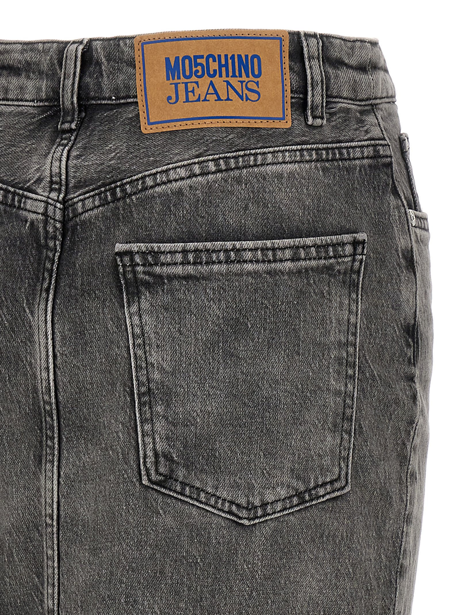 M05ch1n0 Jeans Denim Skirt In Grey