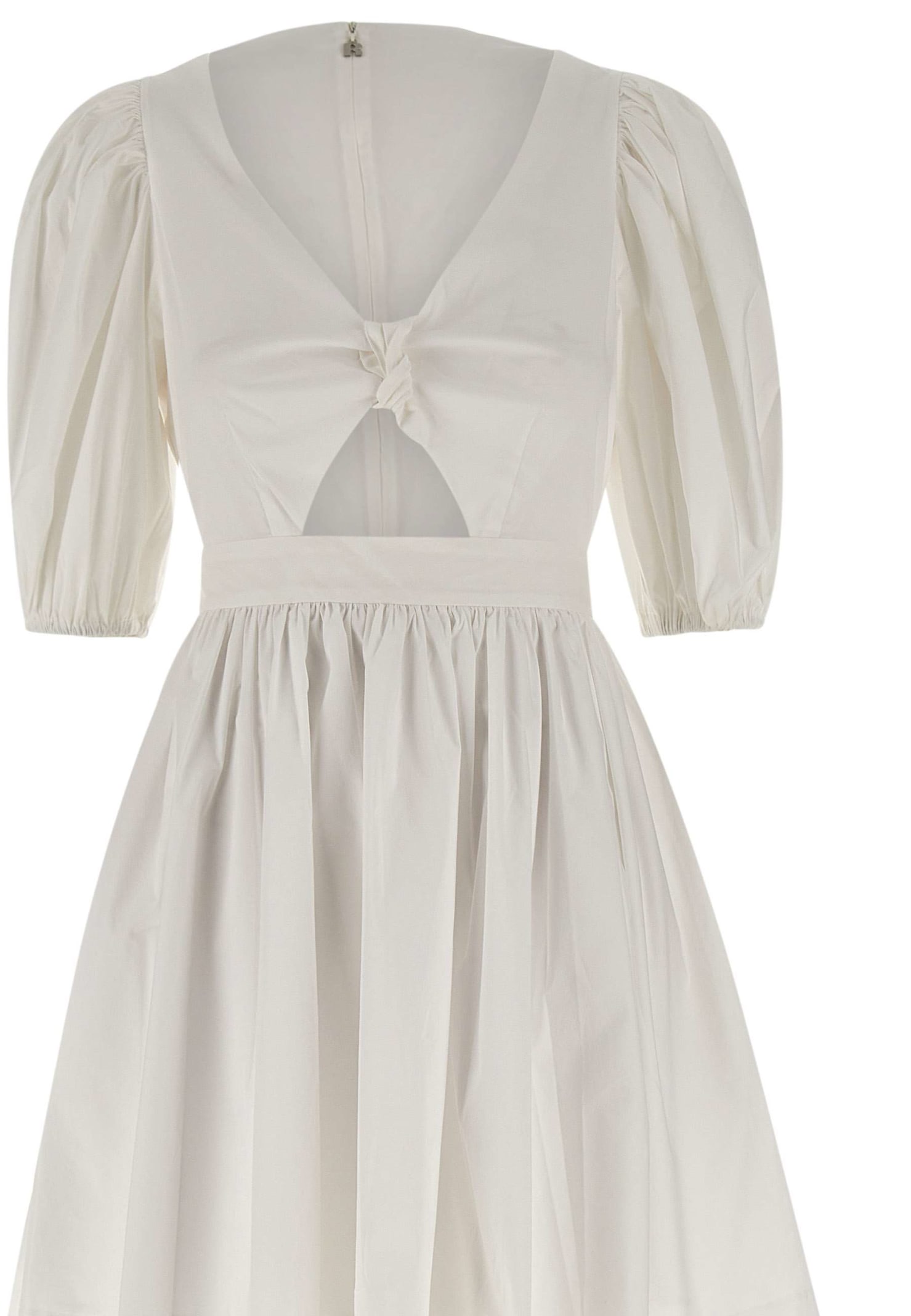 Shop Rotate Birger Christensen Puff Sleeve Mini Cotton Dress In White