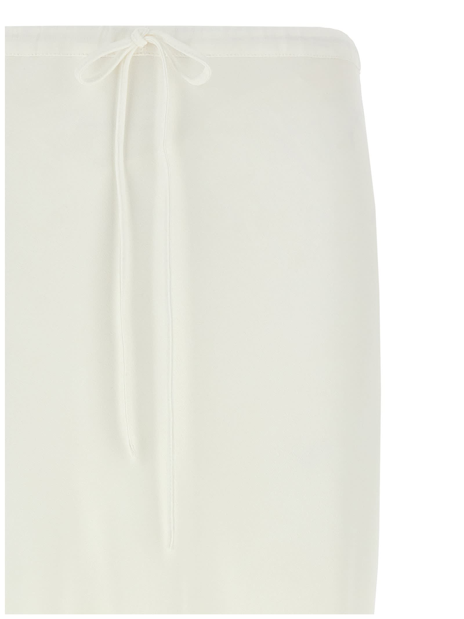 Brunello Cucinelli Long Silk Skirt With Drawstring And Elastic Waistband