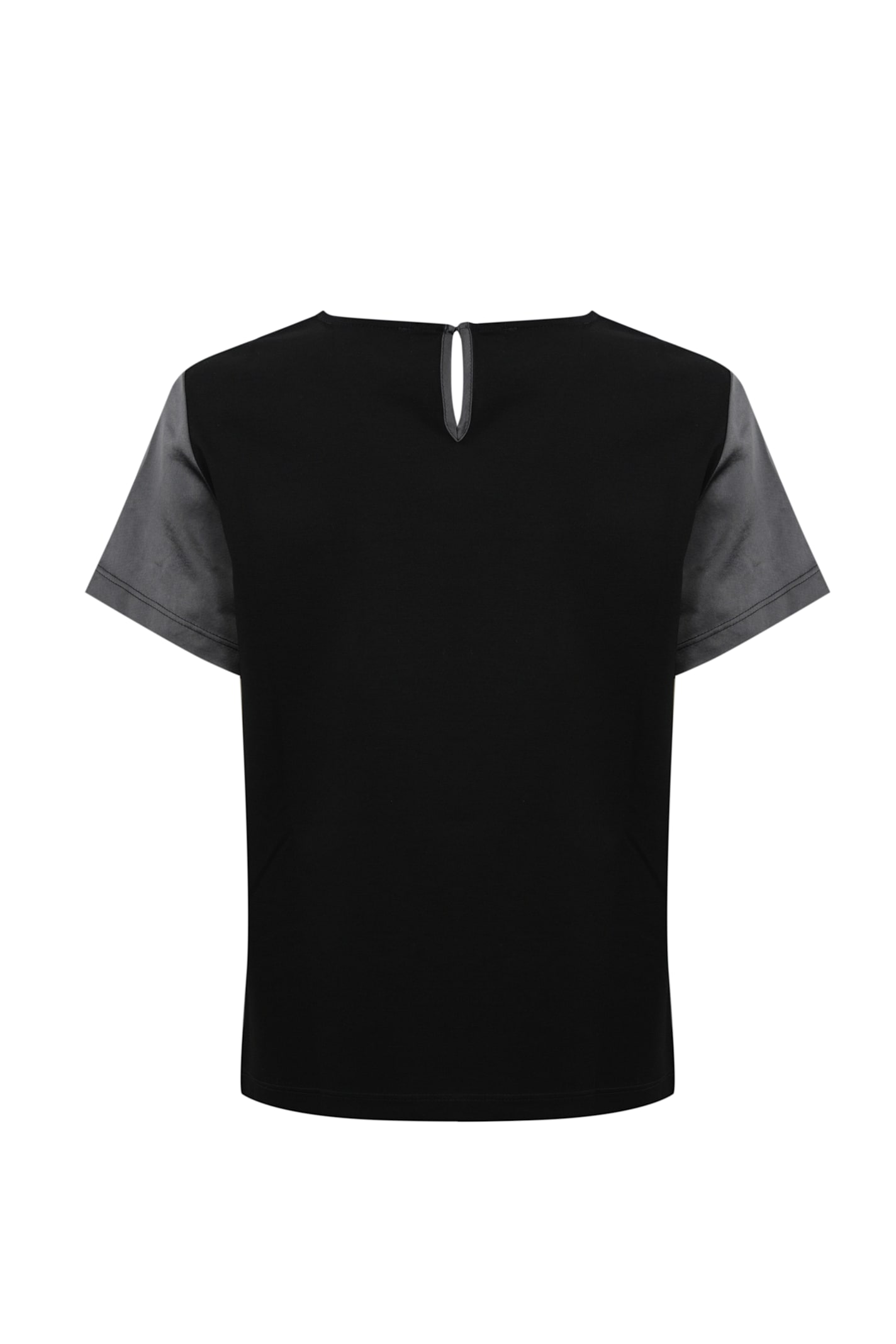 Weekend Max Mara Amburgo T-shirt In Satin And Jersey In Nero