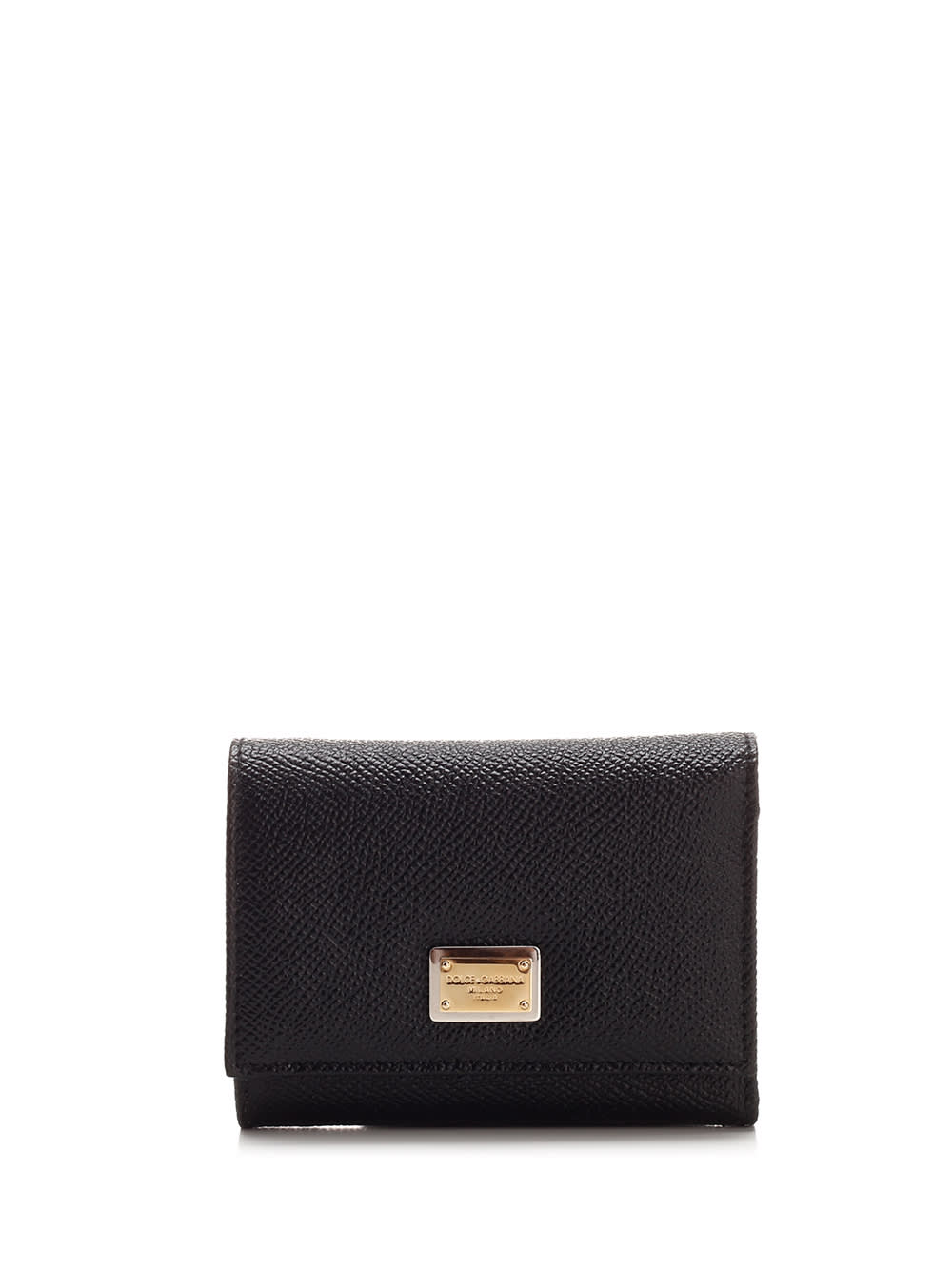 Dolce & Gabbana Compact Trifold Wallet In Black