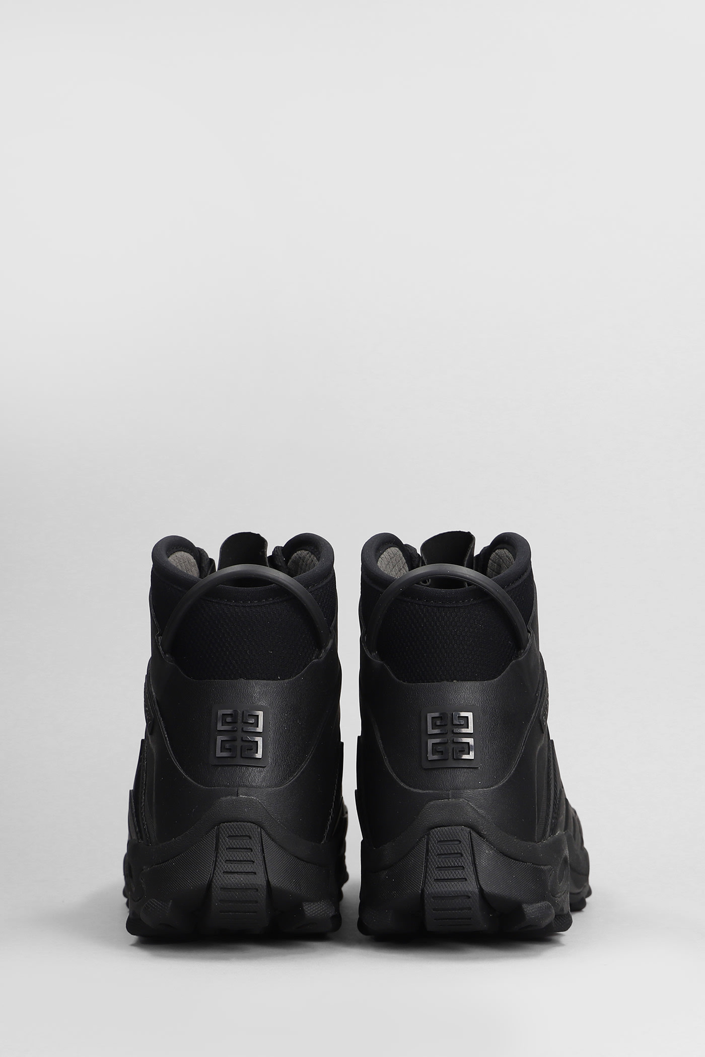 Shop Givenchy Bogs High Combat Boots In Black Rubber/plasic