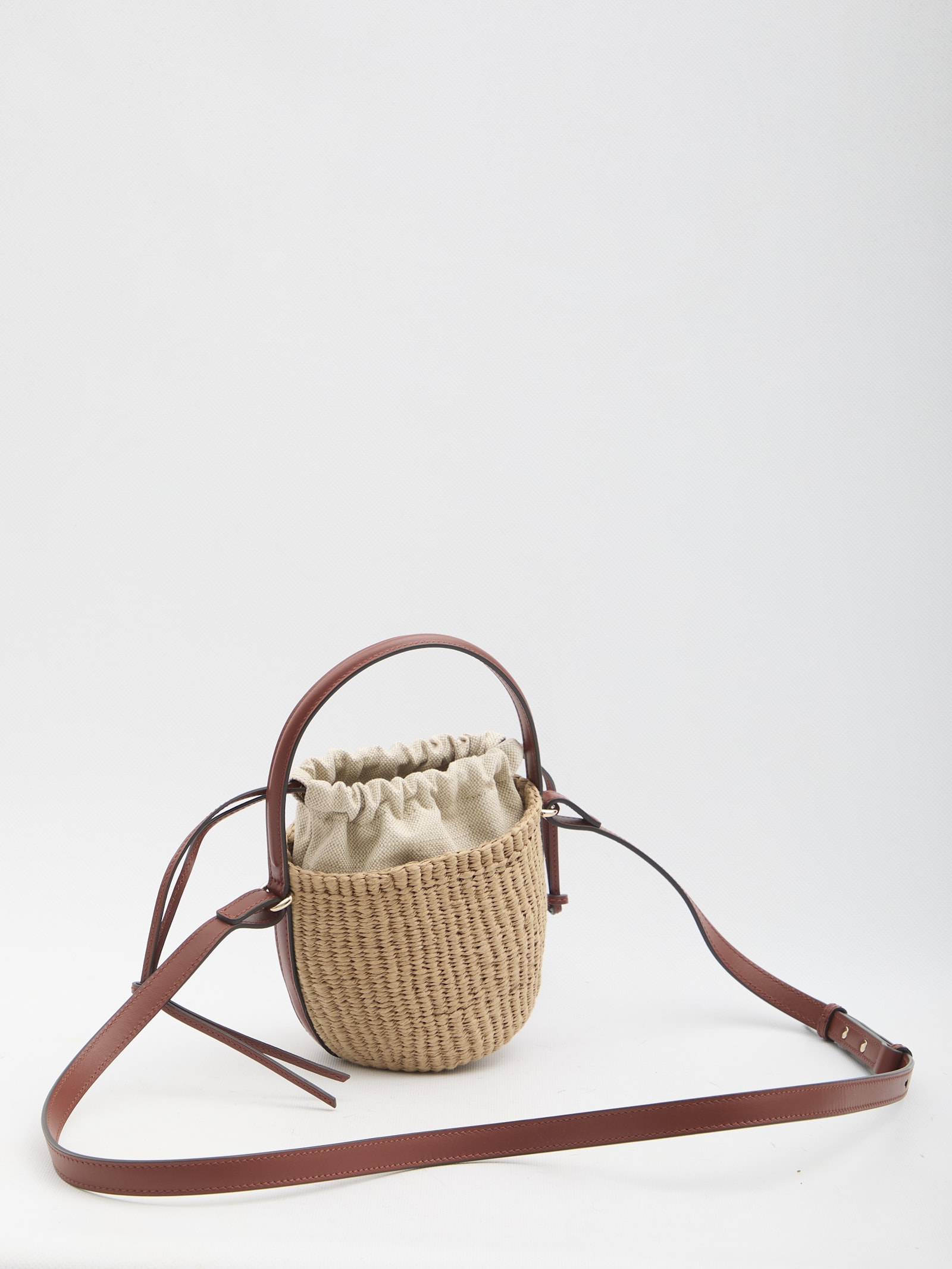 Shop Chloé Mini Horse Medal Basket Bag In Brown