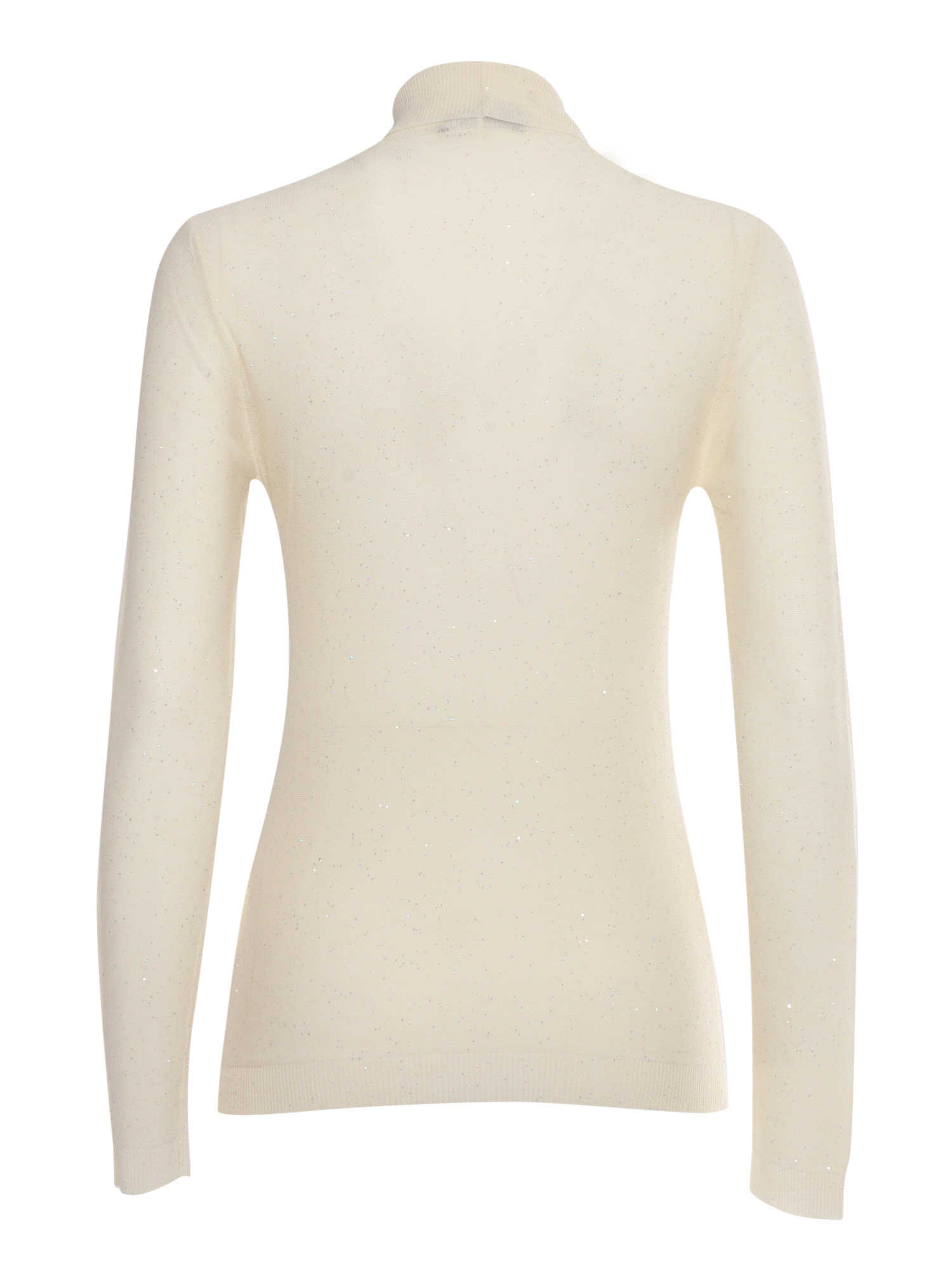 Shop Fabiana Filippi Turtle Neck Slim Fit Sweater In White