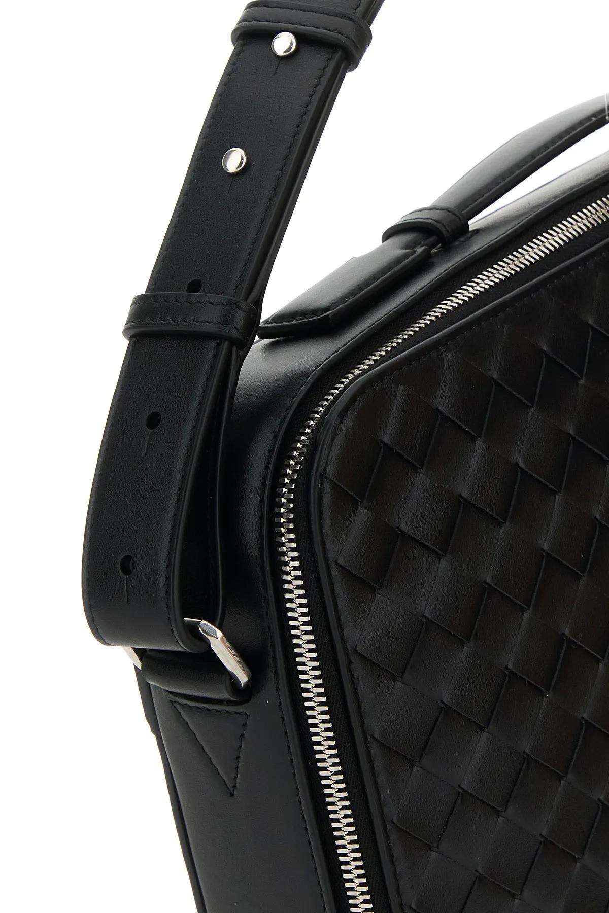 Shop Bottega Veneta Black Leather Briefcase