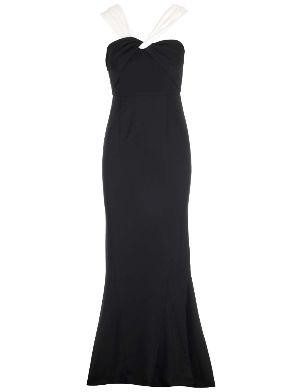 ROLAND MOURET STRETCH CADY LONG DRESS