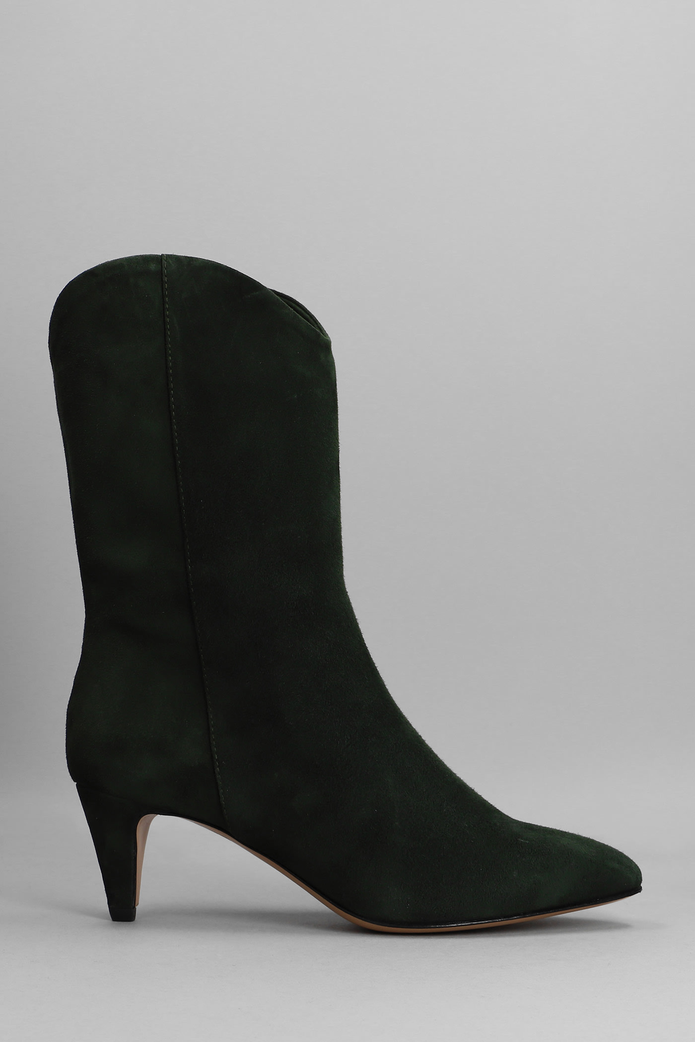 The Seller Texan Ankle Boots In Green Suede