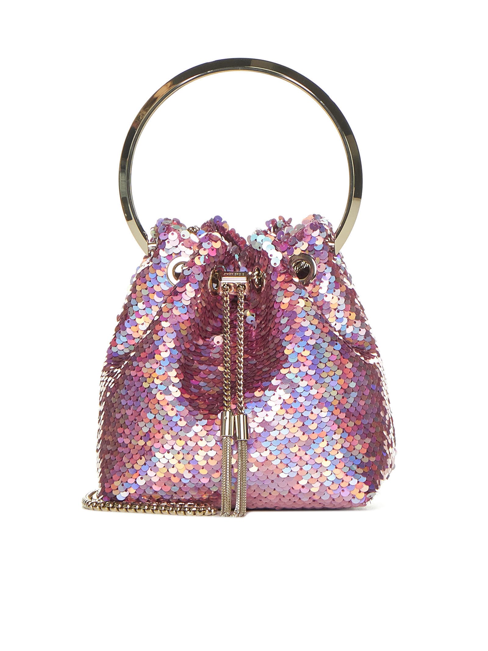 Shop Jimmy Choo Tote In Pink Mix
