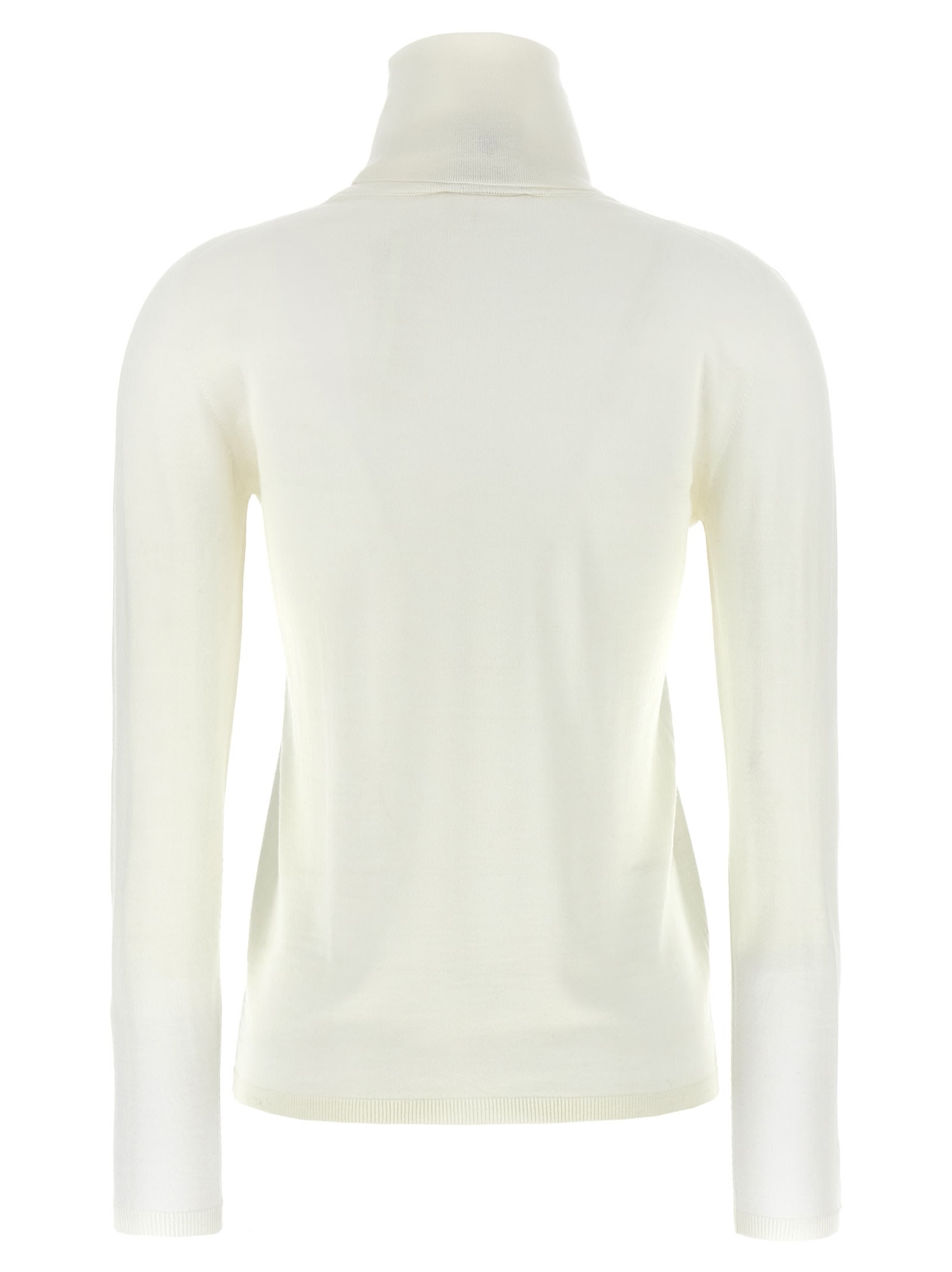 Max Mara White Canard Turtleneck In White
