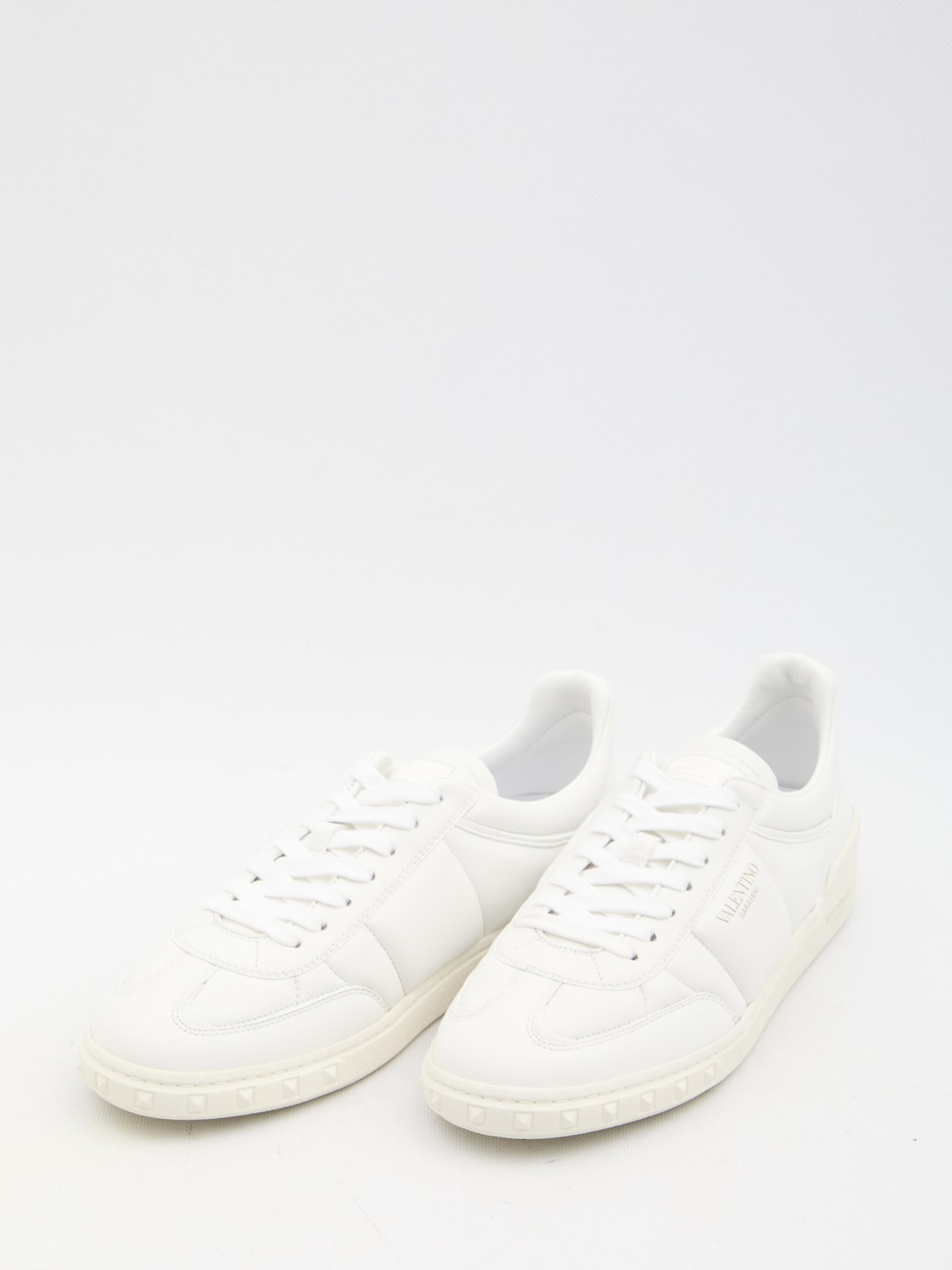 Valentino Upvillage Low Top Nappa Leather Sneaker In White