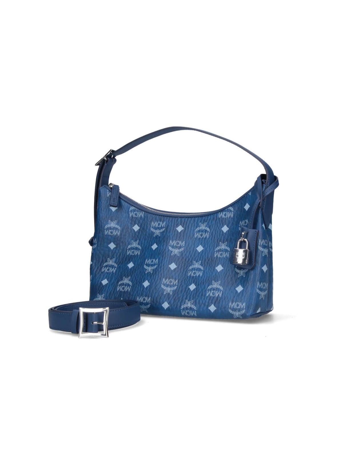 Mcm 'aren Hobo' Small Shoulder Bag In Blue