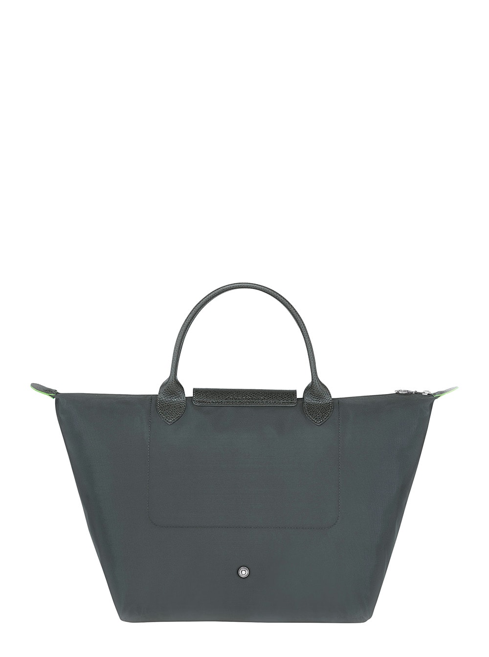 Shop Longchamp M Le Pliage Grey Tote Bag With Embossed Logo In Recycled Canvas Woman