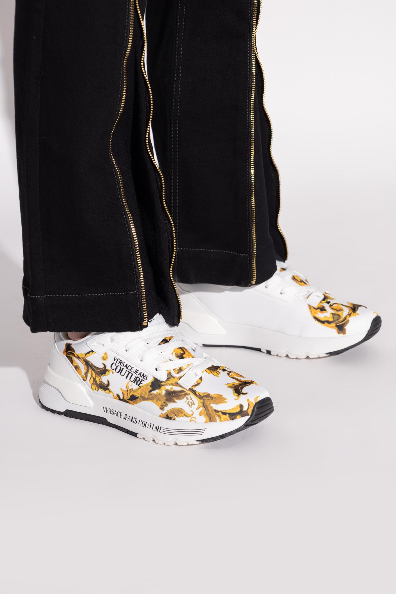 Versace Jeans Couture Sports Shoes With Barocco Print In Multi
