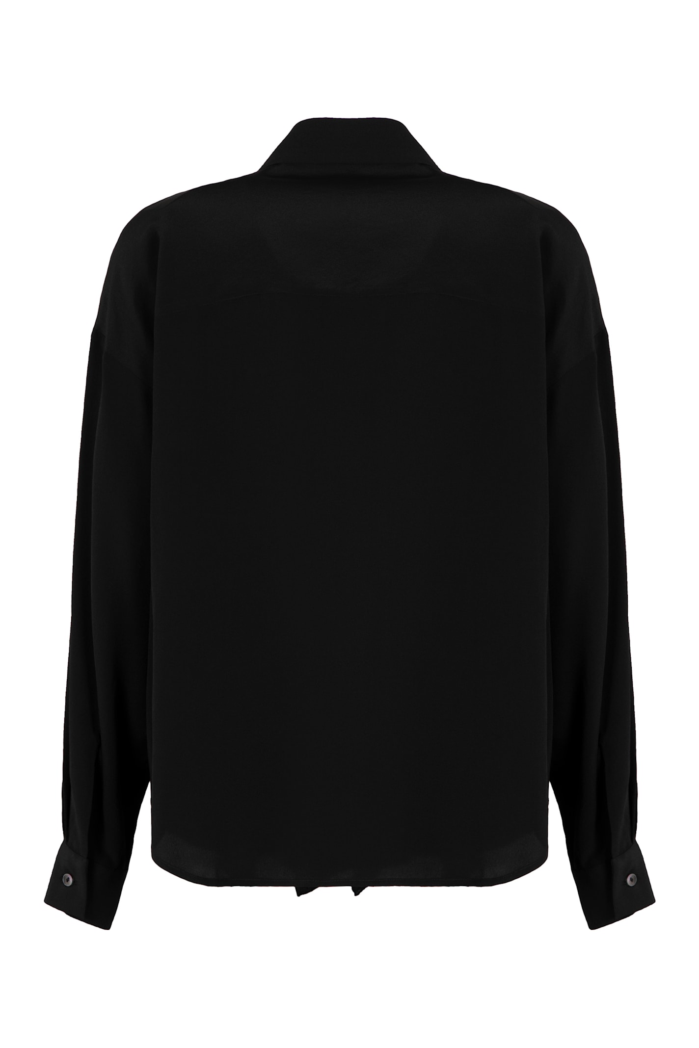 P.a.r.o.s.h Sewash Ruffled Silk Blouse In Black