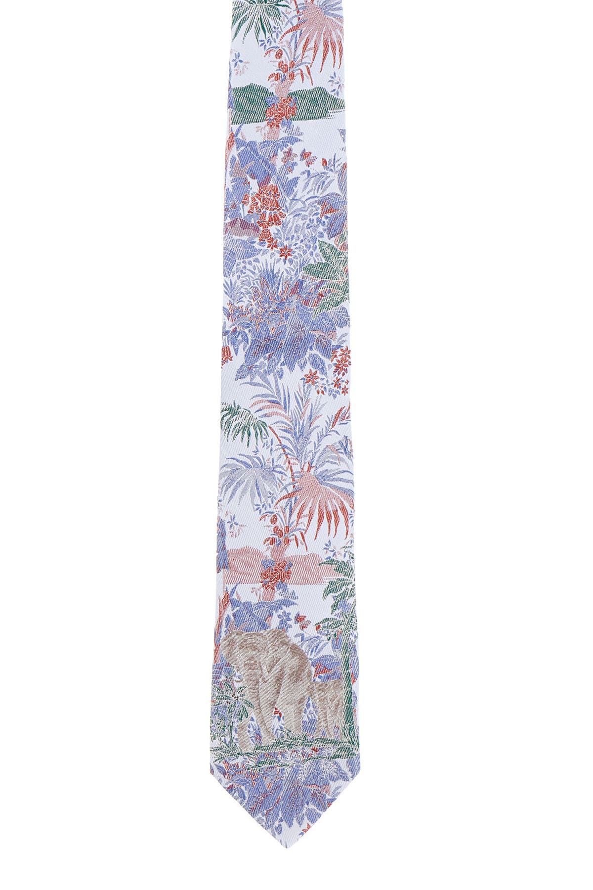 Etro Embroidered Silk Tie In Blue