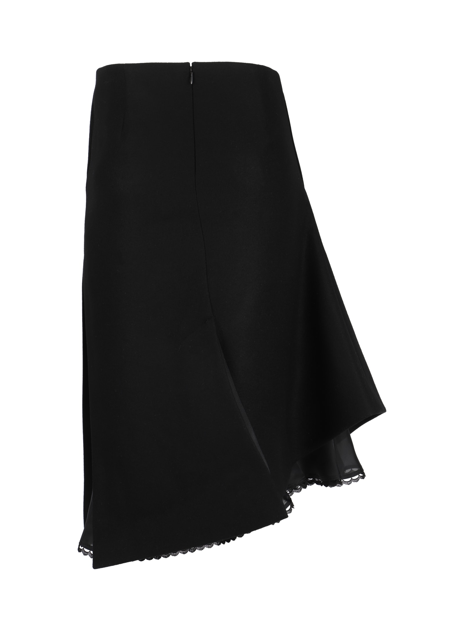Shop Sacai Melton Skirt In Black