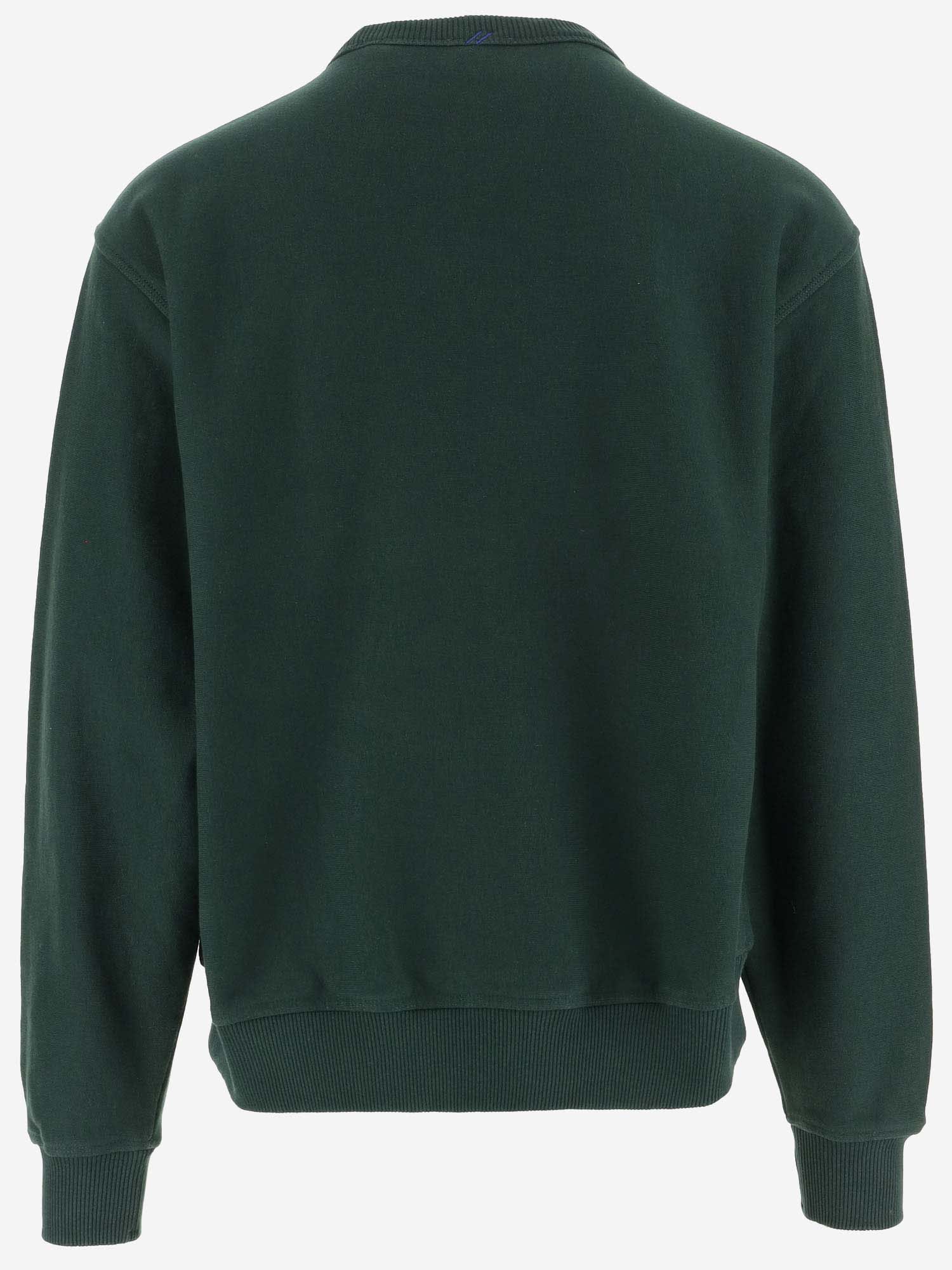 Shop Burberry Cotton Sweatshirt With Logo In Ivy