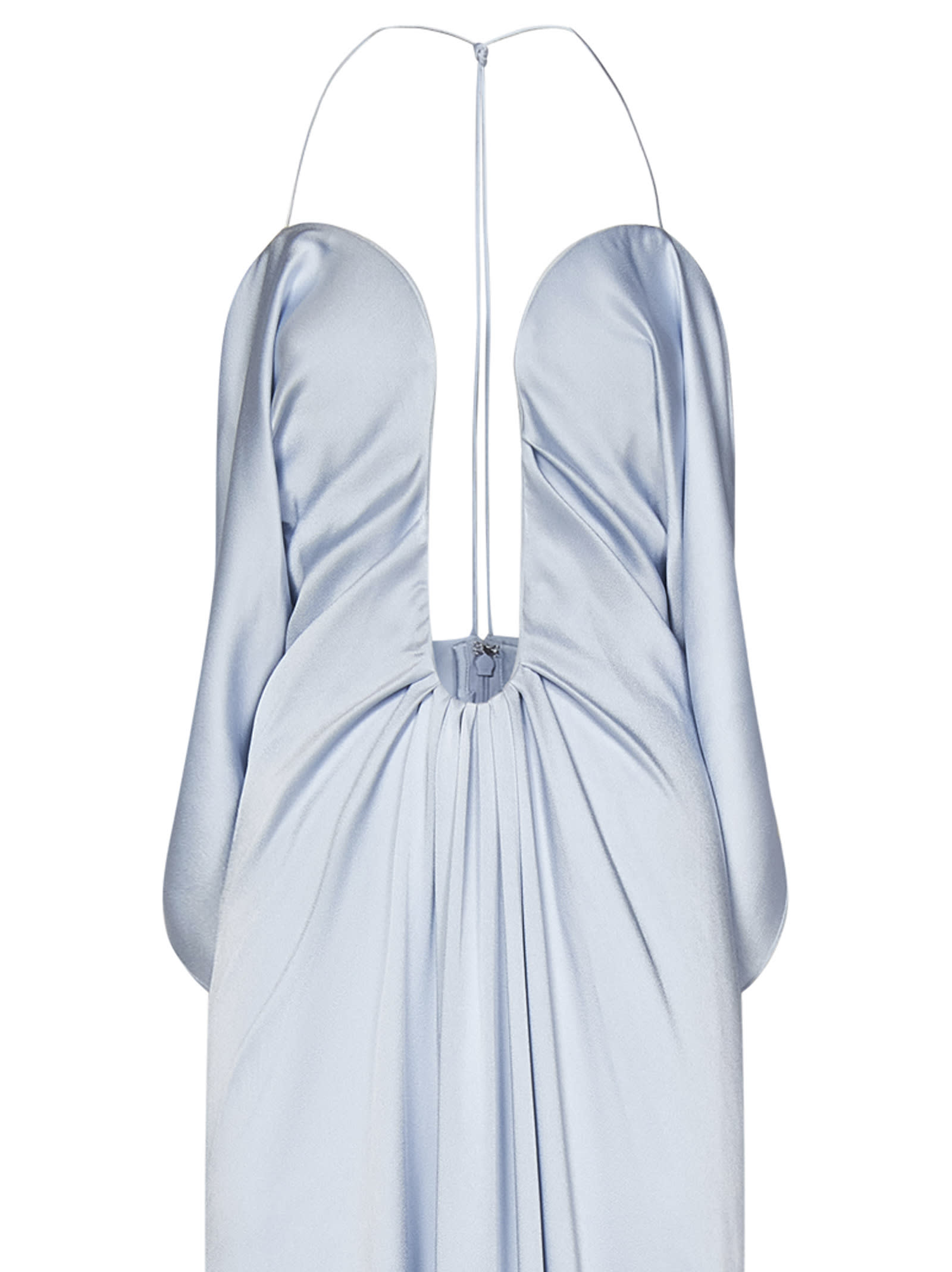 Shop Victoria Beckham Frame Detail Cami Dress Long Dress In Light Blue