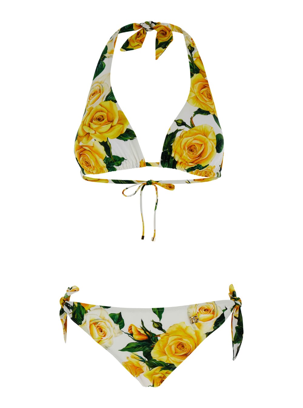 Dolce & Gabbana Flowering Bikini In Yellow