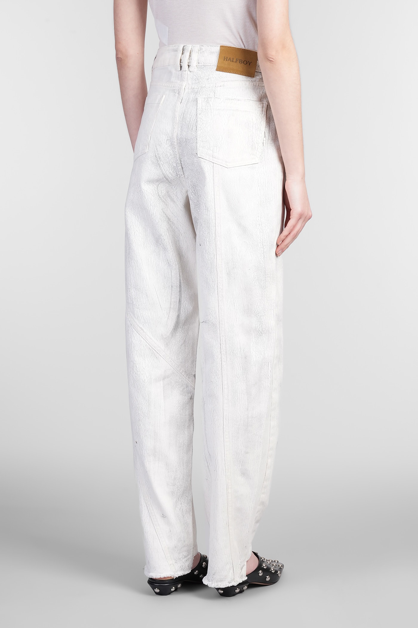 Shop Halfboy Jeans In White Denim