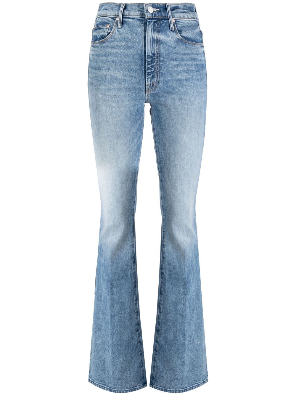 MOTHER LIGHT BLUE FIVE POCKETS FLARED JEANS IN STRETCH COTTON DENIM WOMAN