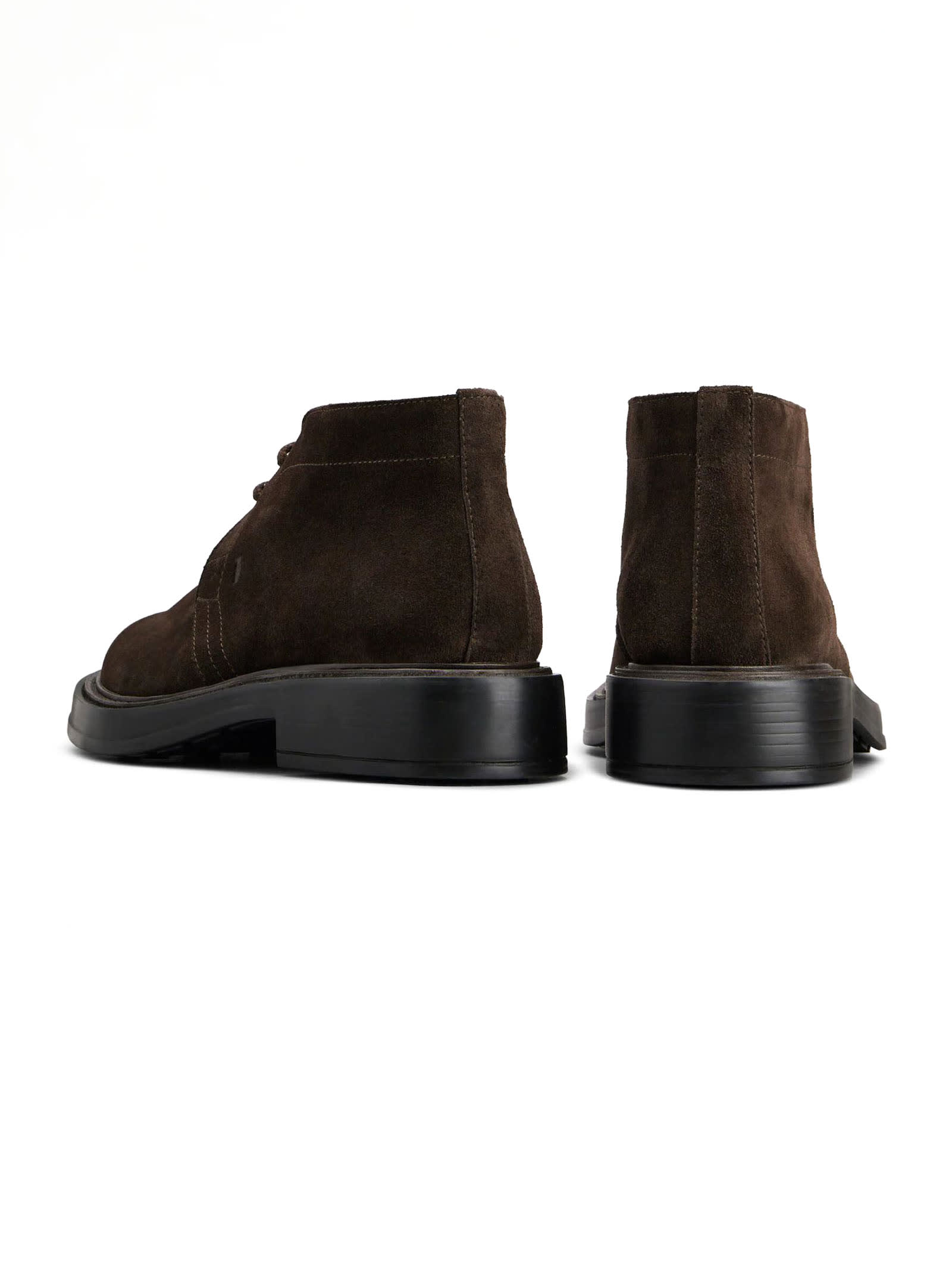 Tod's Brown Suede Desert Boots With Lace-up Closure And Gommini Sole In Brown