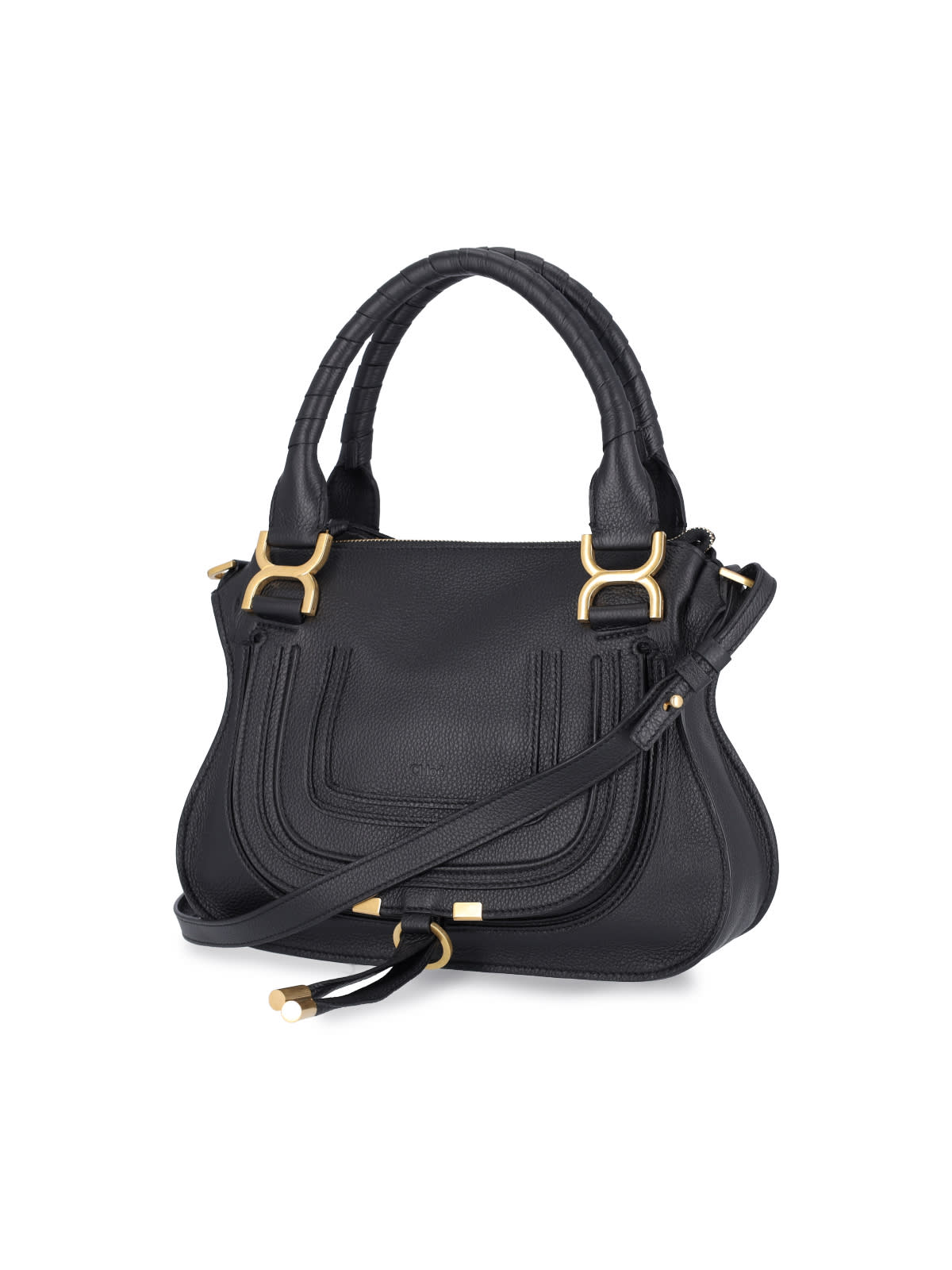 Shop Chloé Marcie Small Hand Bag In Black