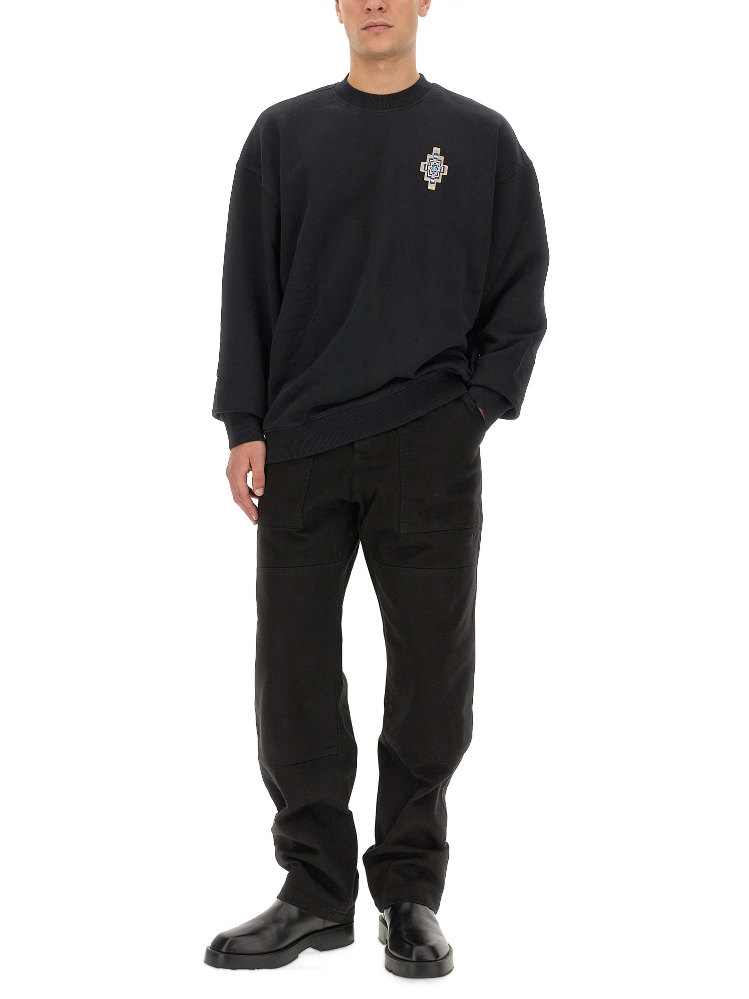 Marcelo Burlon County Of Milan Marcelo Burlon Optical Cross Sweatshirt In Nero