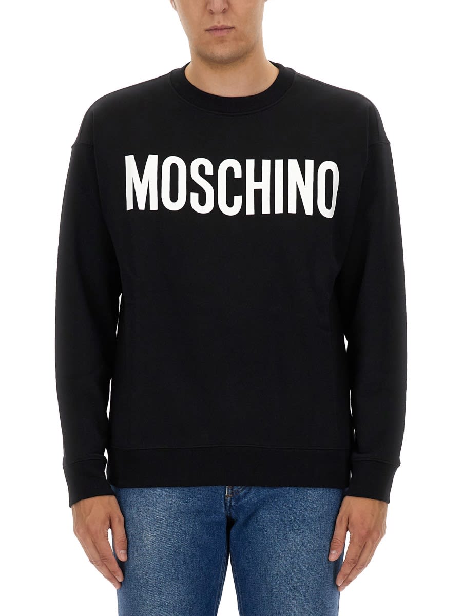 Shop Moschino Cotton Sweatshirt In Black