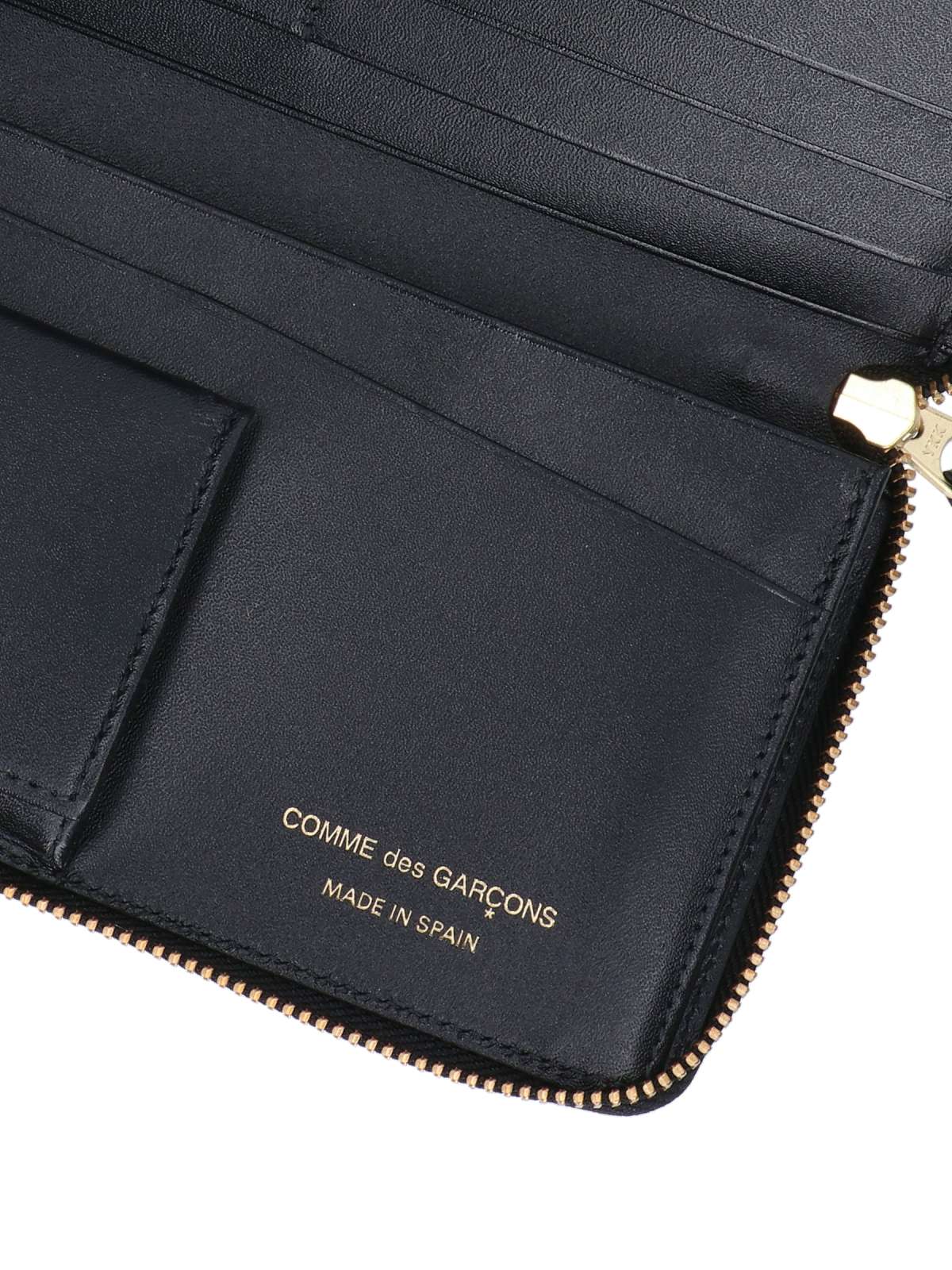 Comme Des Garçons Polka Dot Zip Wallet In Black