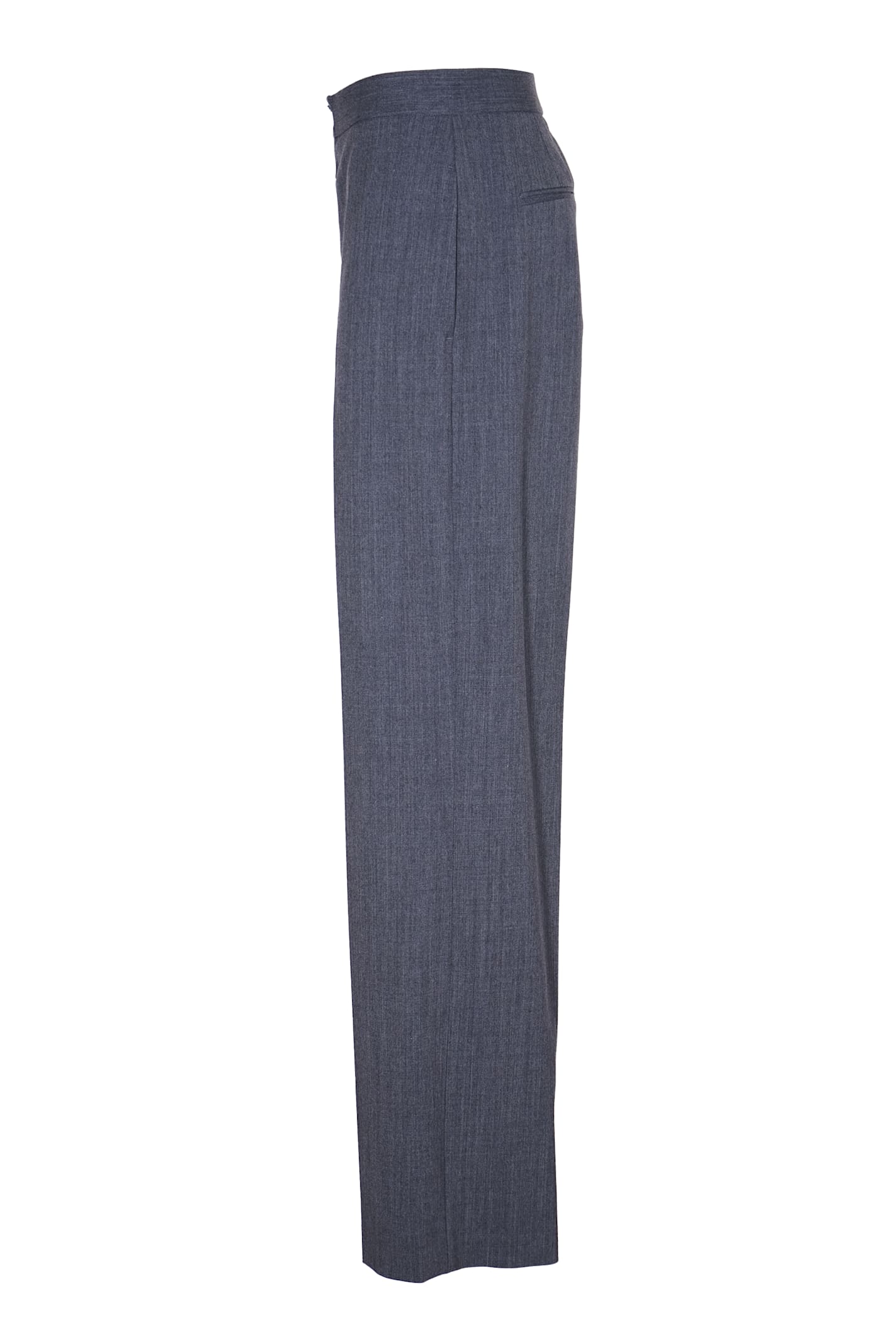 Shop Msgm Zip Long Trousers In Grey