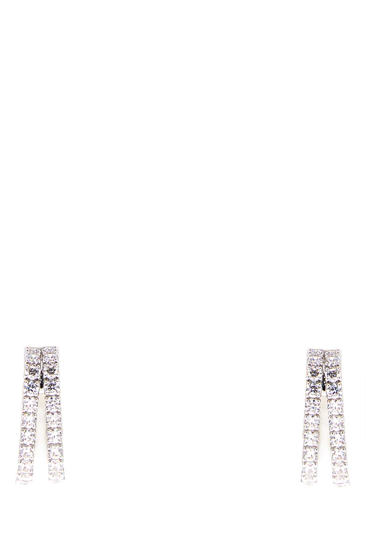 Swarovski Embellished Metal Matrix Earrings In Metallic