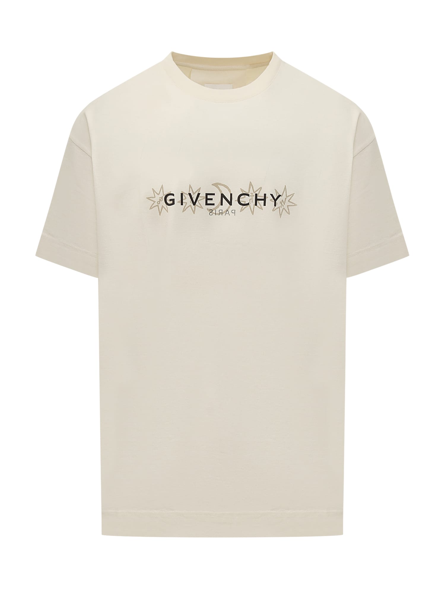 Shop Givenchy T-shirt With Logo And Tarot Print In Ivory