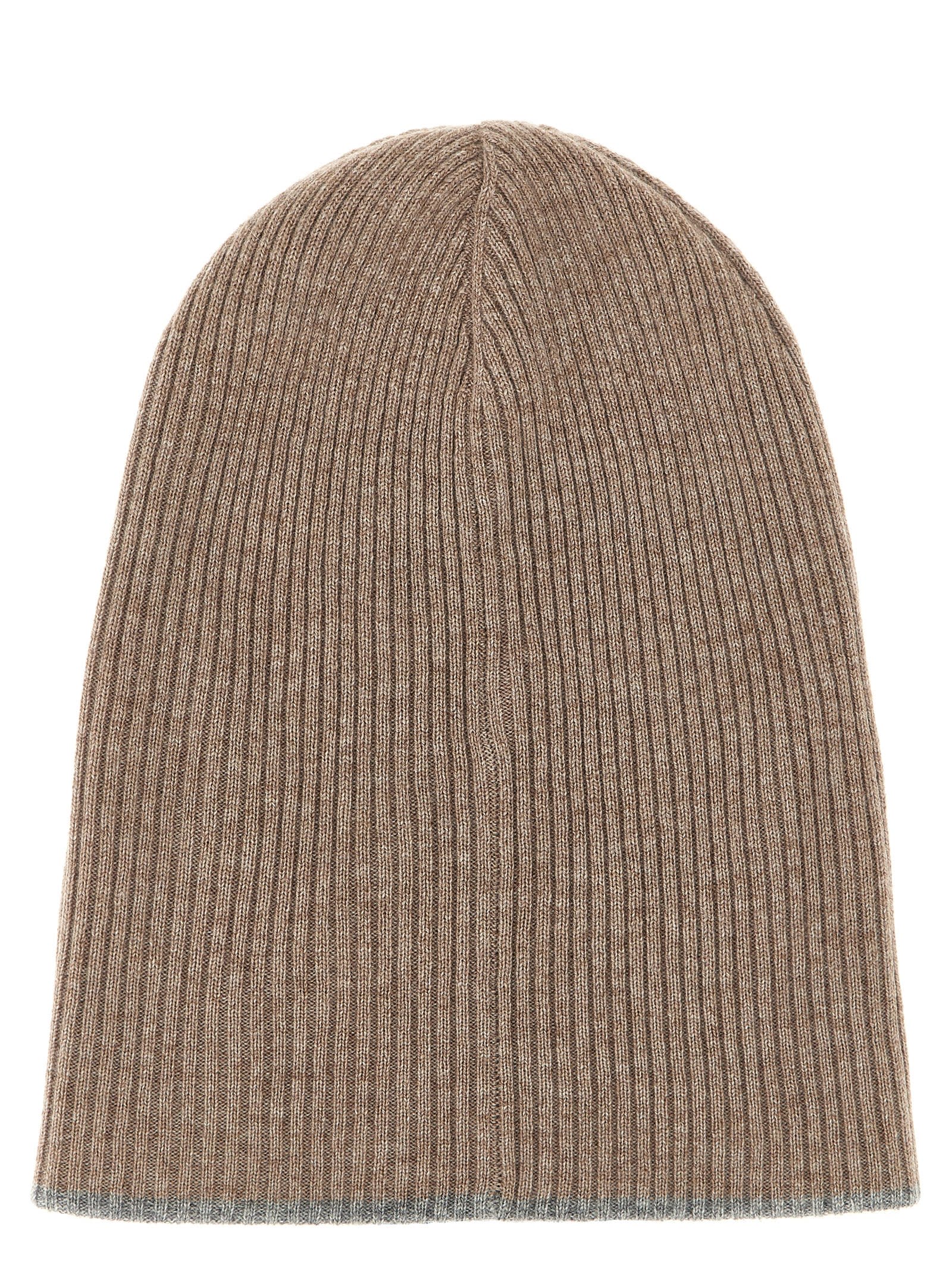 Brunello Cucinelli Beige Beanie Hat In Brown