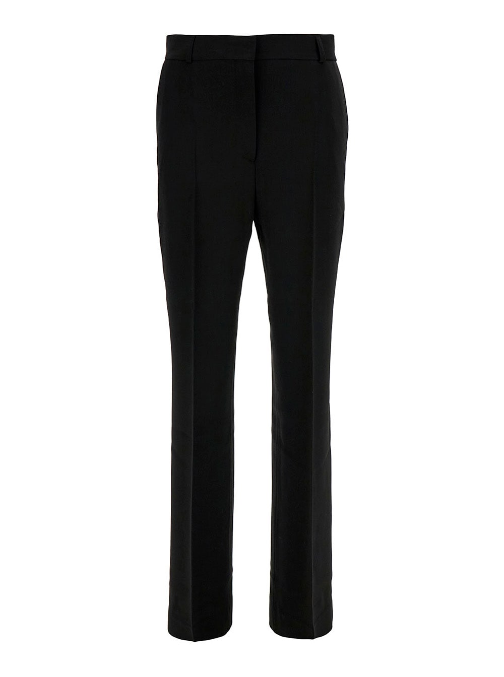 Totême Black Flared Tailored Pants In Viscose Blend Woman