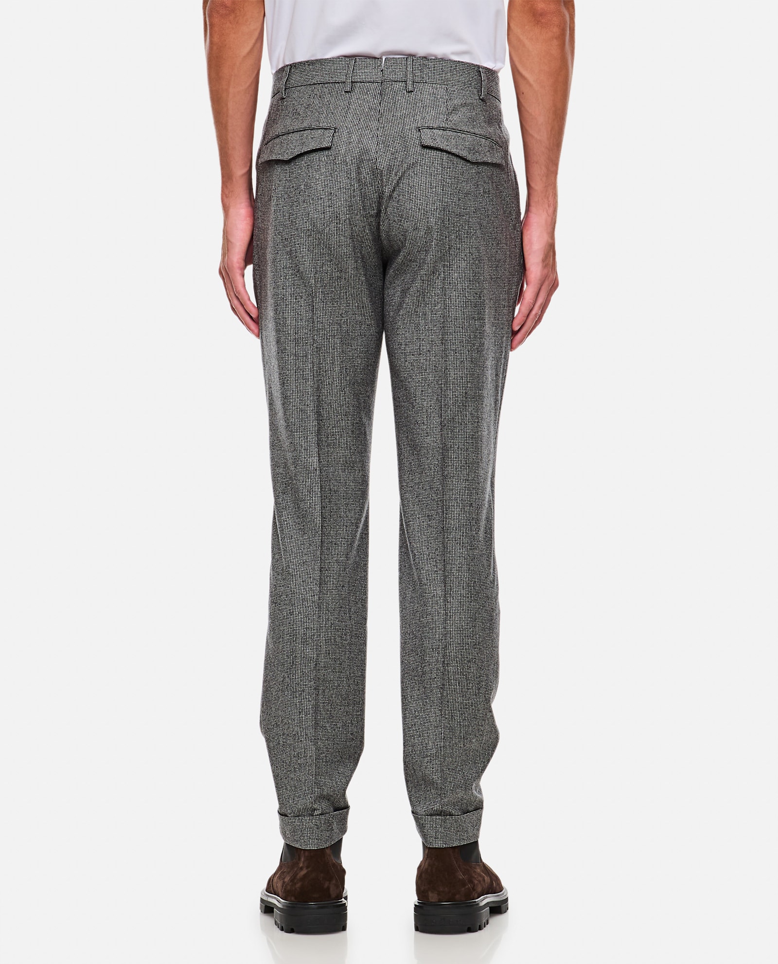 Pt Torino Pleated Virgin-wool Trousers In Grey