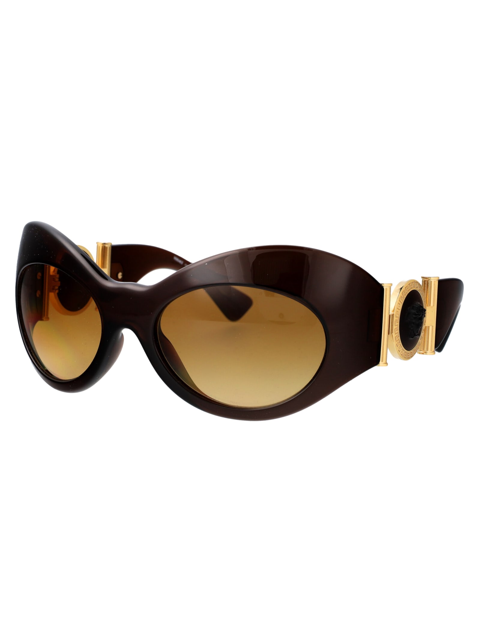 Shop Versace 0ve4462 Sunglasses In 54462l Transparent Brown