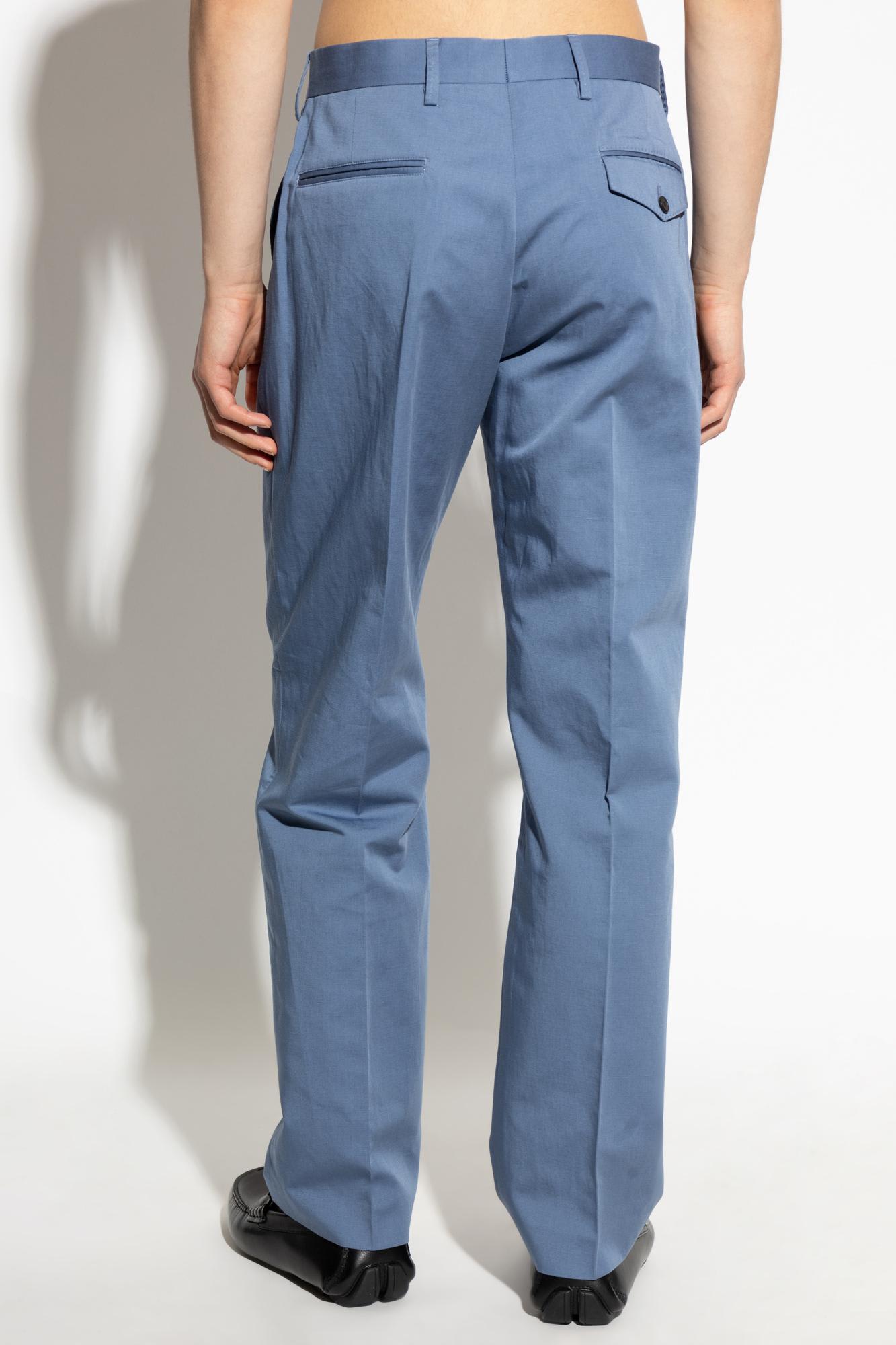 Shop Paul Smith Creased Pants In Blue