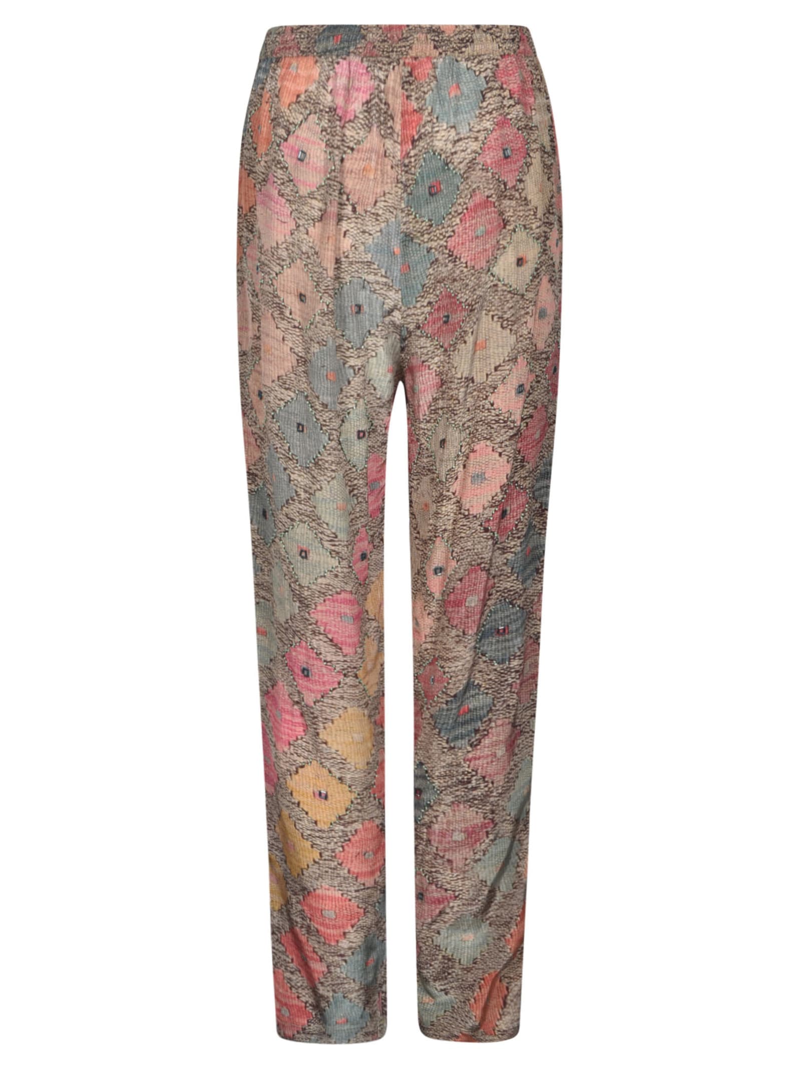 Shop Mes Demoiselles Printed Cropped Trousers In Multicolor