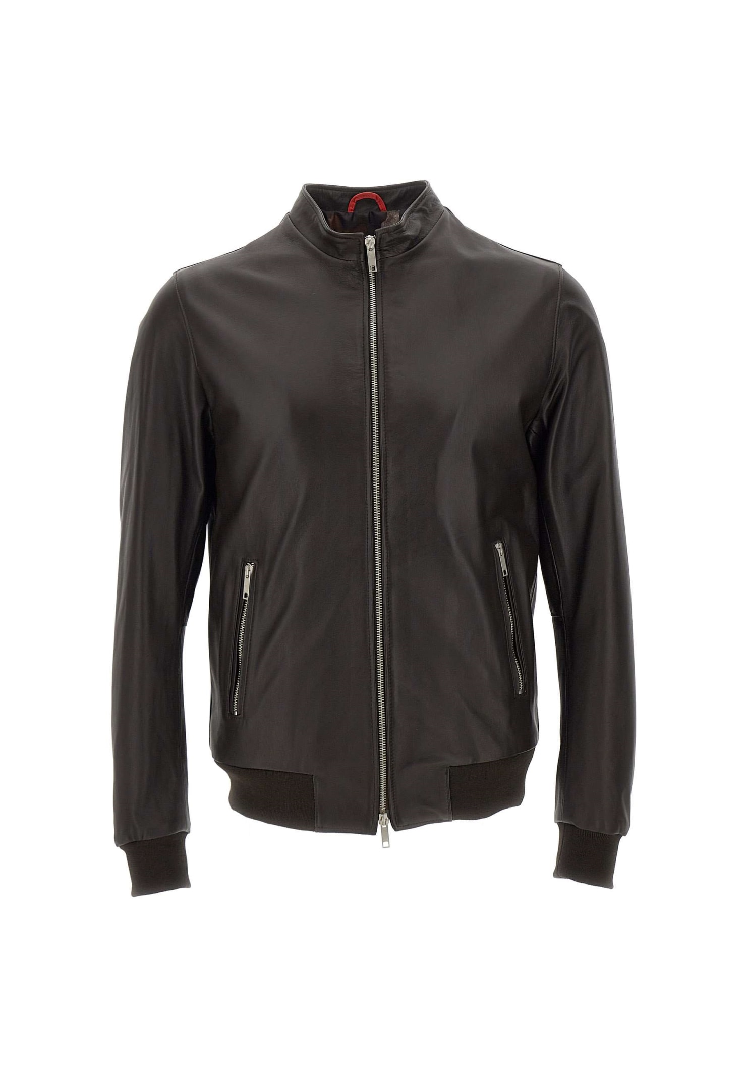 Mono Art Lucky Leather Jacket In Brown
