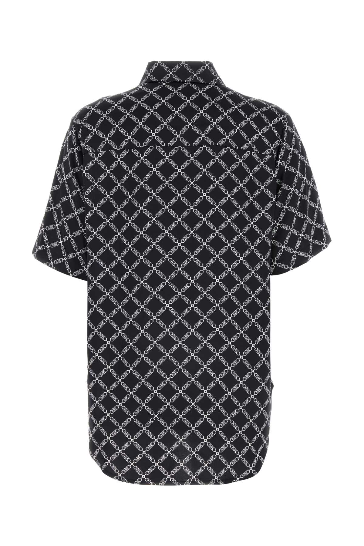 Michael Kors Printed Satin Shirt In Blackwhite