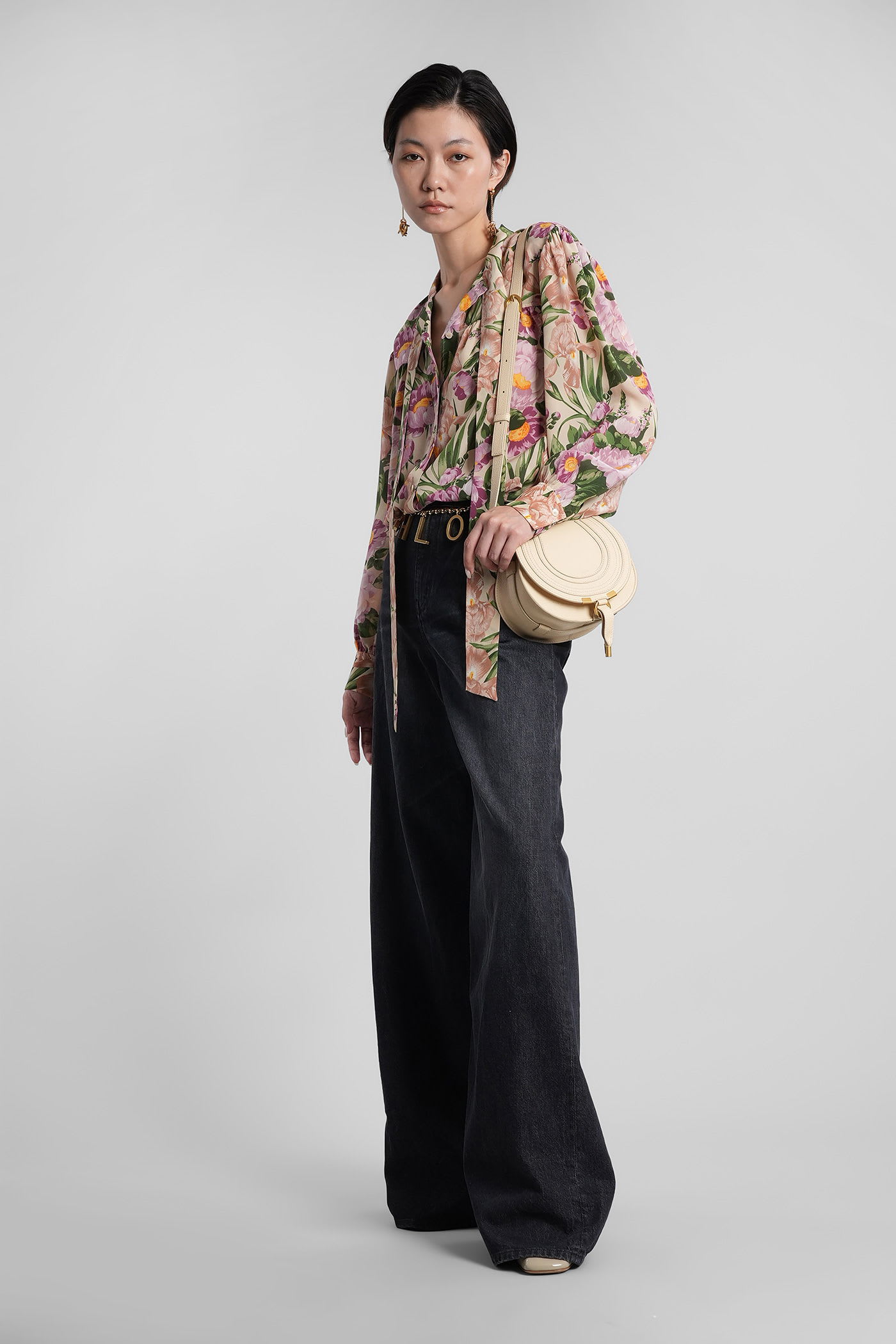 Chloé Chloe Printed Crepe Shirt In Multi