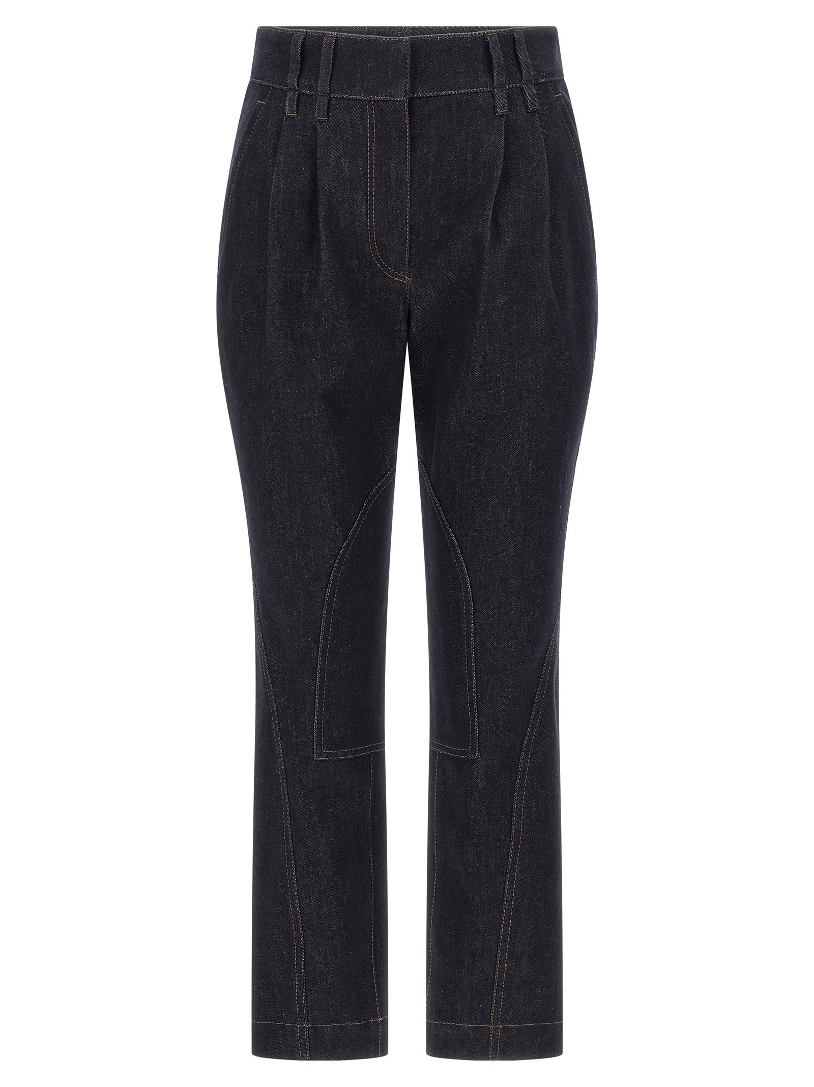 Brunello Cucinelli Women Pantalone Donna In Denim In Blue